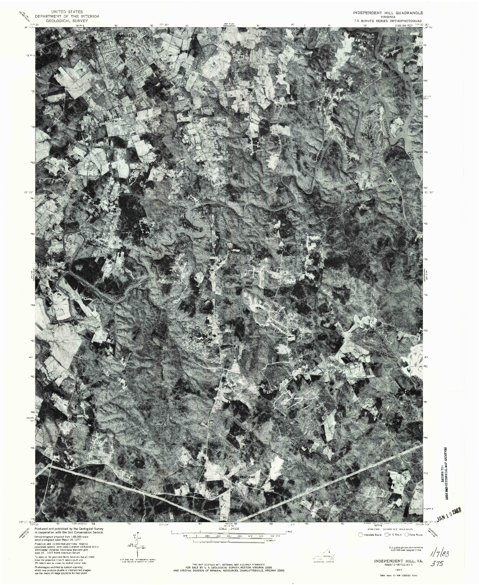 USGS 1:24000-SCALE QUADRANGLE FOR INDEPENDENT HILL, VA 1977