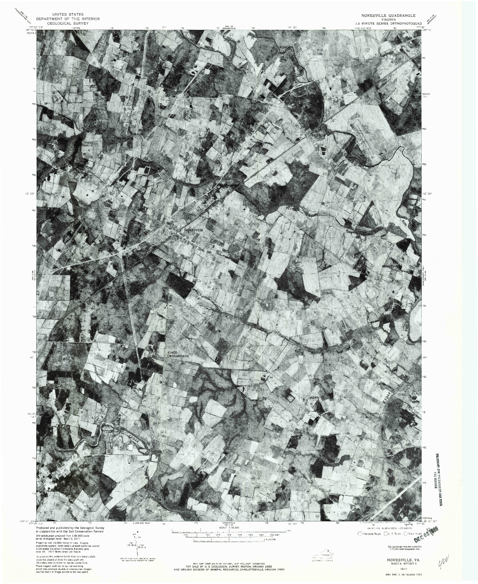 USGS 1:24000-SCALE QUADRANGLE FOR NOKESVILLE, VA 1977