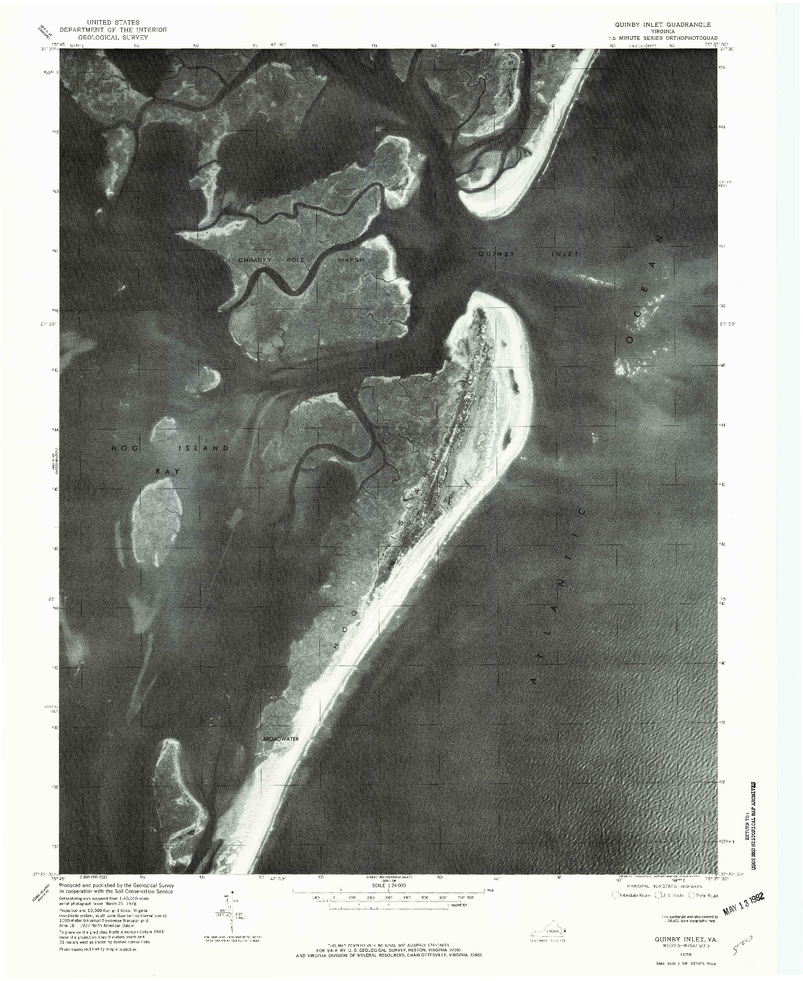 USGS 1:24000-SCALE QUADRANGLE FOR QUINBY INLET, VA 1978