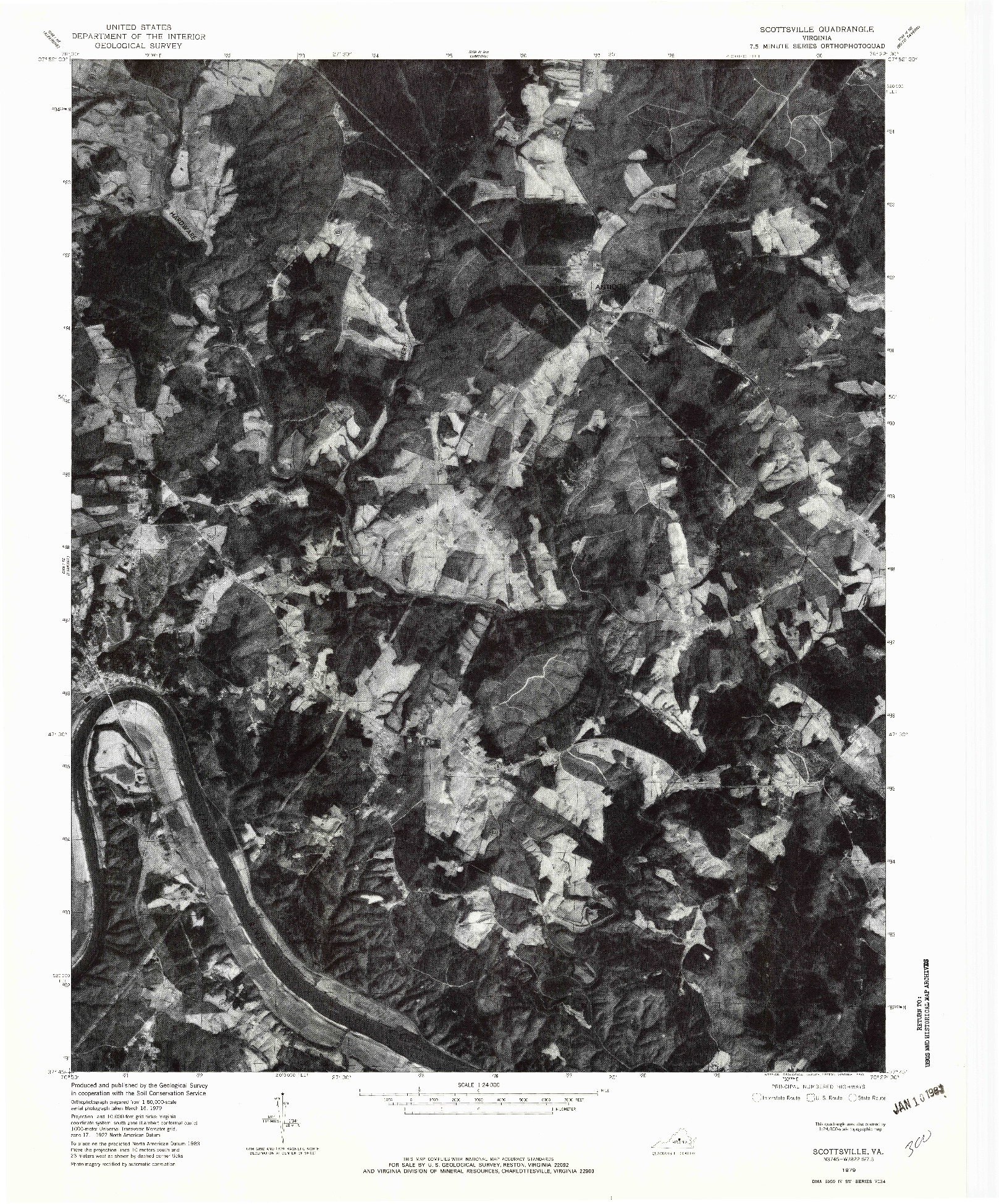 USGS 1:24000-SCALE QUADRANGLE FOR SCOTTSBURG, VA 1979