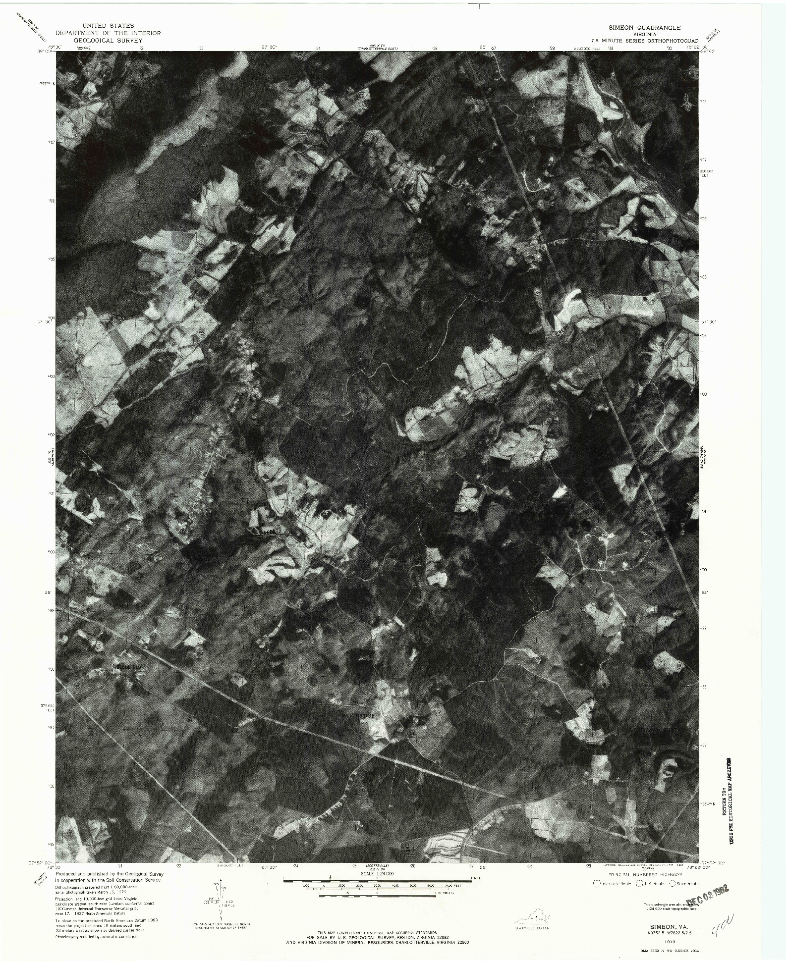 USGS 1:24000-SCALE QUADRANGLE FOR SIMEON, VA 1979