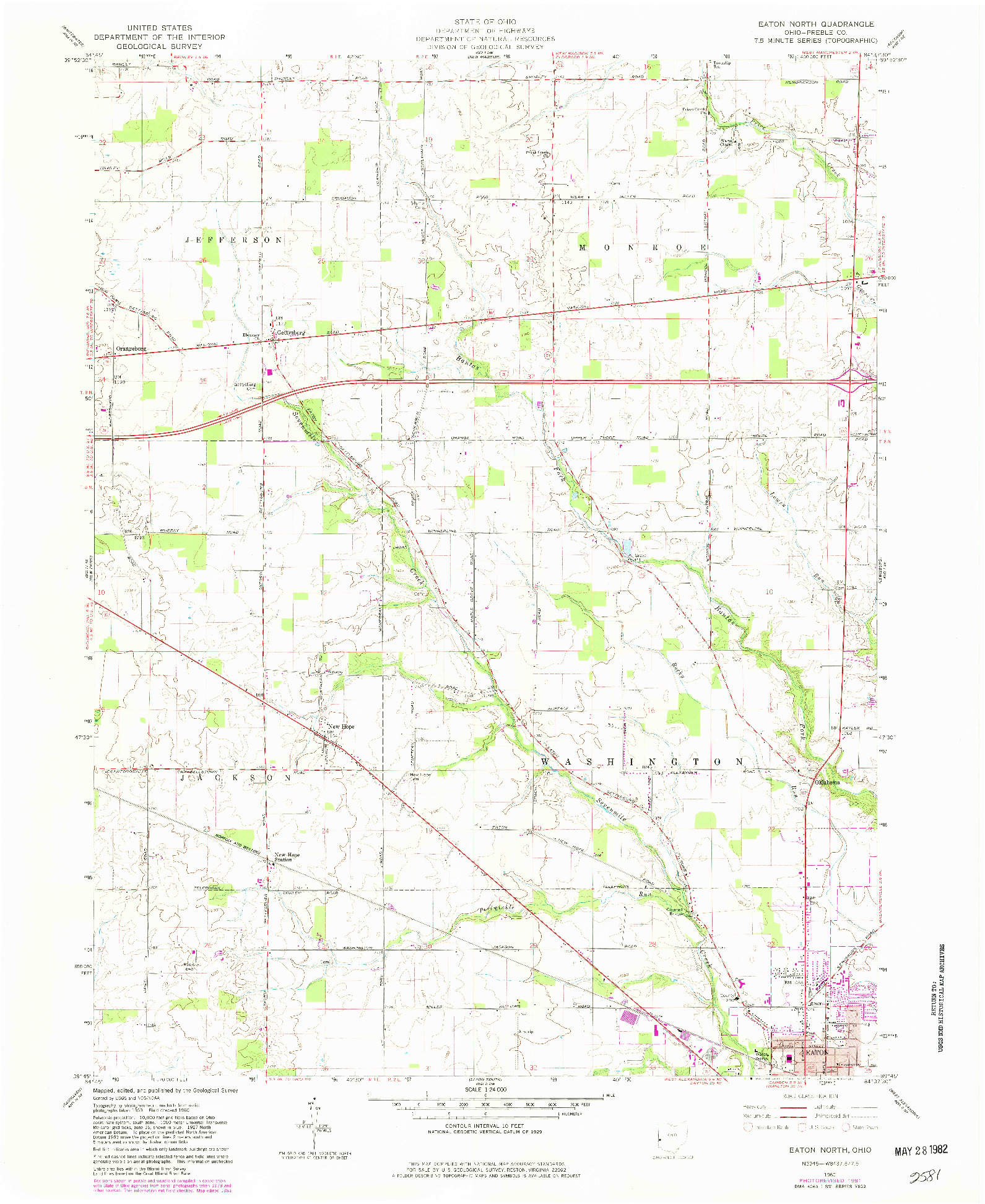 USGS 1:24000-SCALE QUADRANGLE FOR EATON NORTH, OH 1960