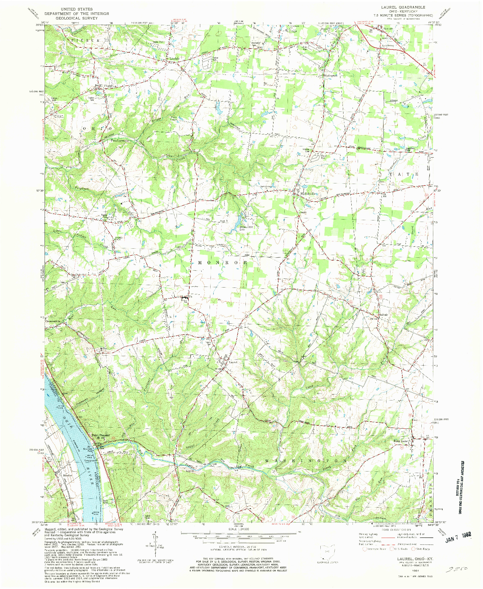 USGS 1:24000-SCALE QUADRANGLE FOR LAUREL, OH 1981