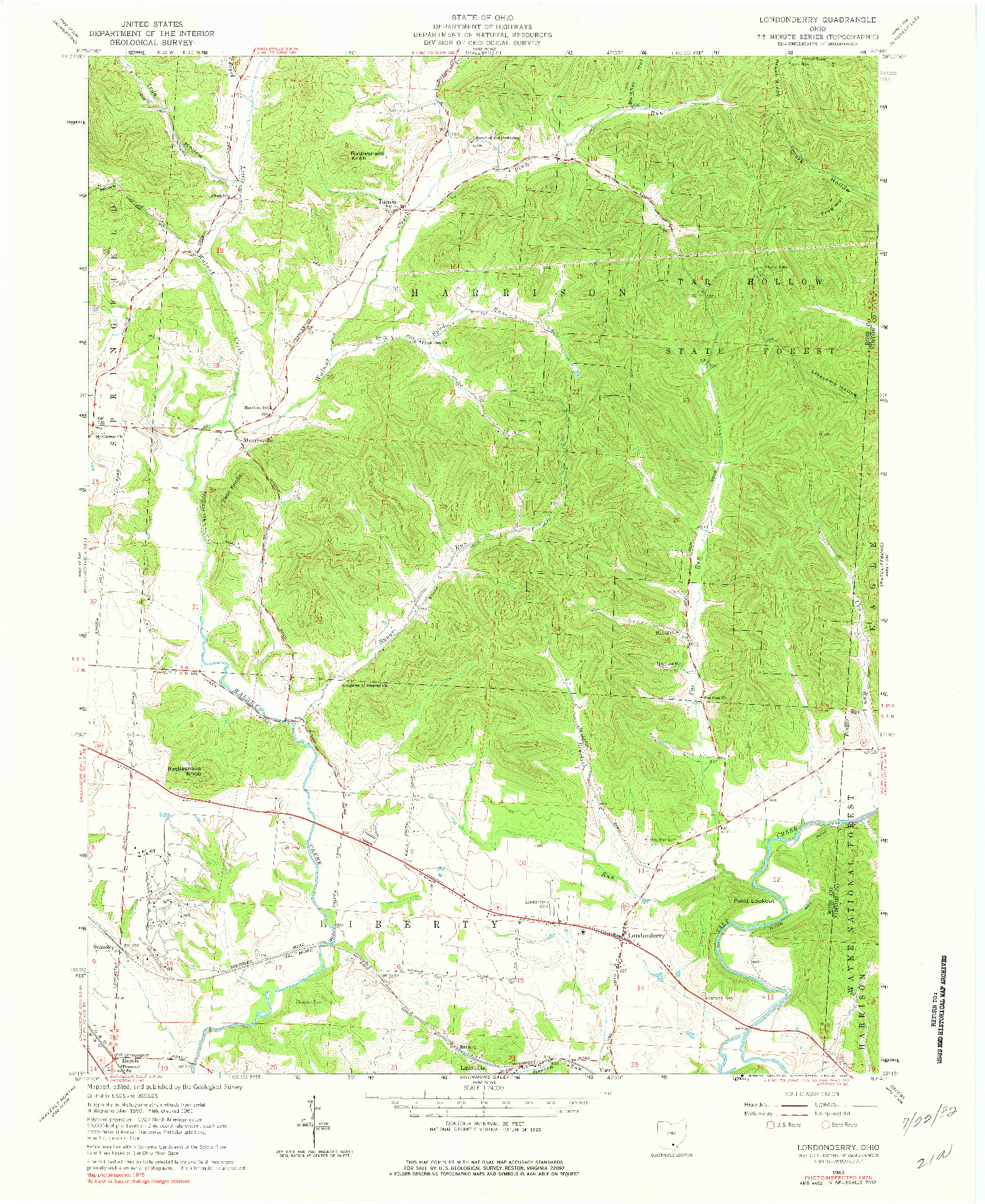 USGS 1:24000-SCALE QUADRANGLE FOR LONDONDERRY, OH 1961