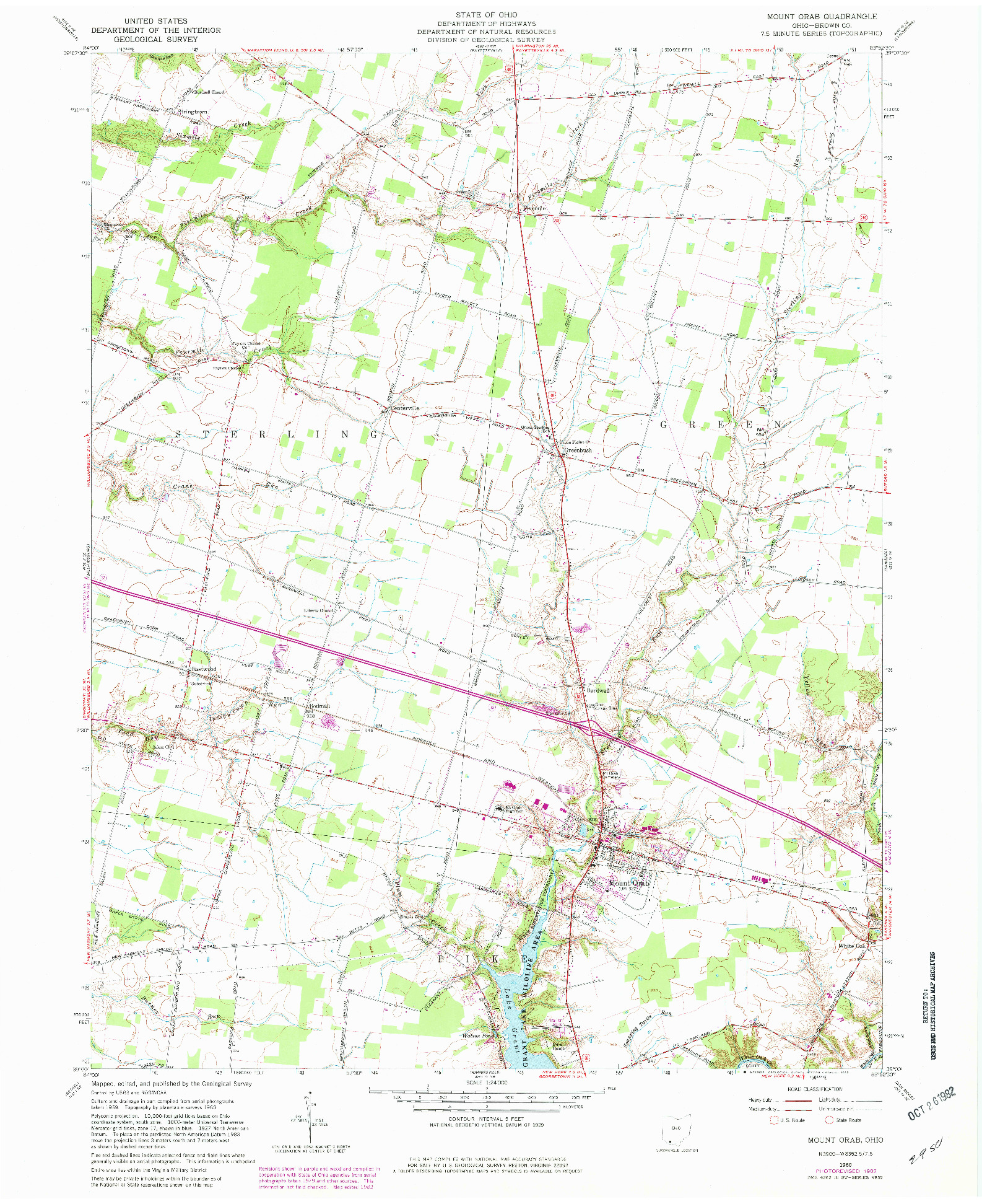 USGS 1:24000-SCALE QUADRANGLE FOR MOUNT ORAB, OH 1960