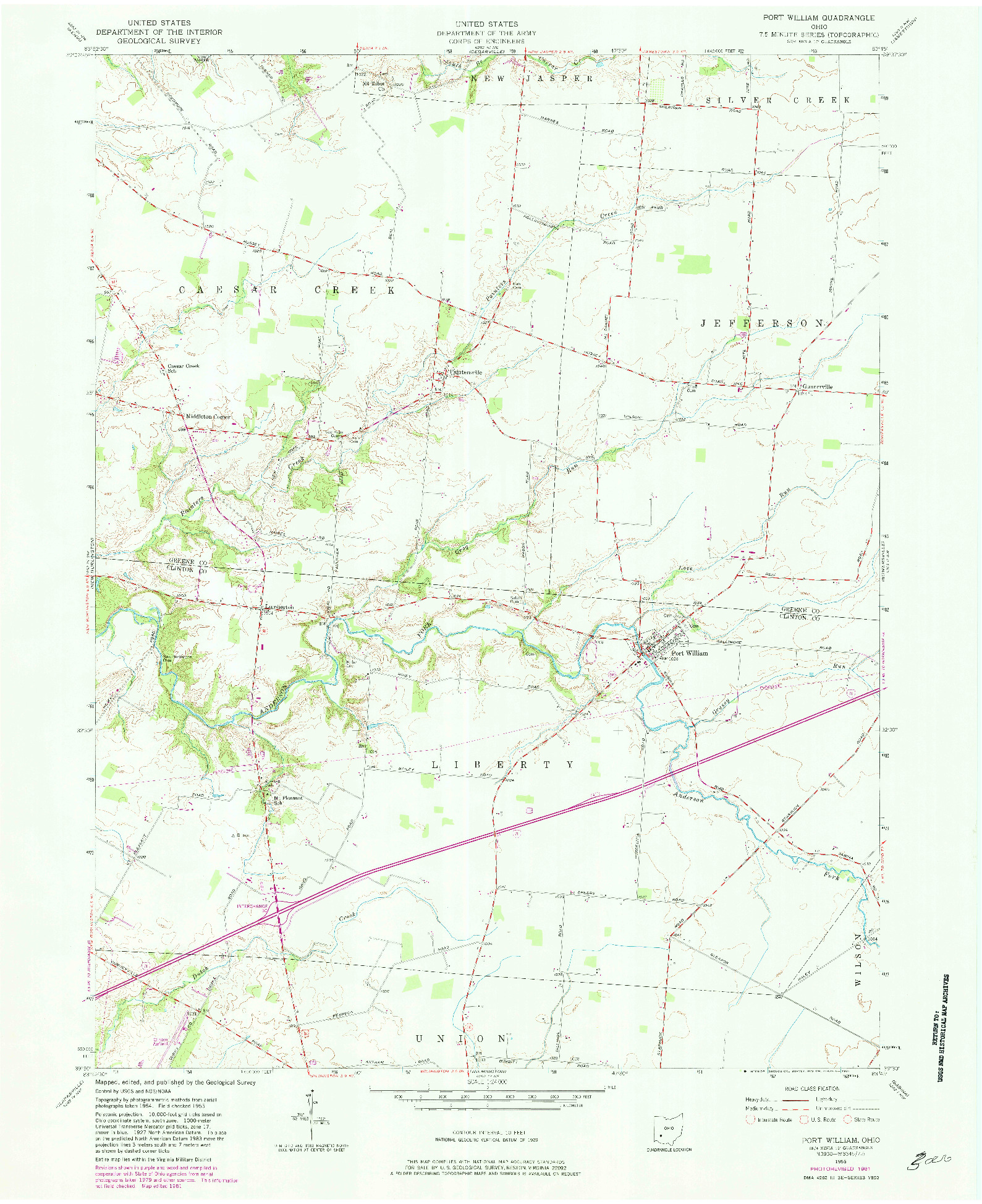 USGS 1:24000-SCALE QUADRANGLE FOR PORT WILLIAM, OH 1955