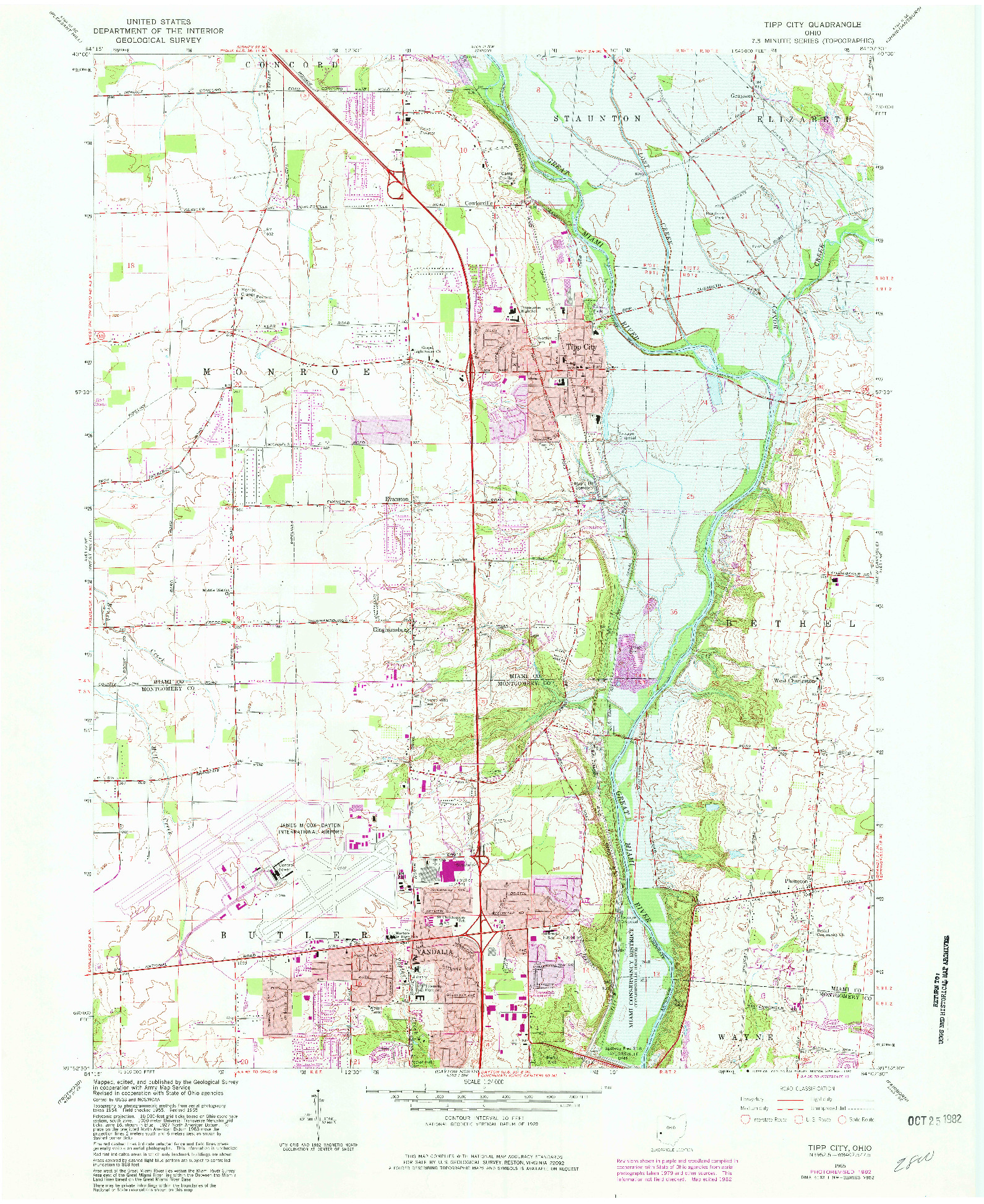 USGS 1:24000-SCALE QUADRANGLE FOR TIPP CITY, OH 1965