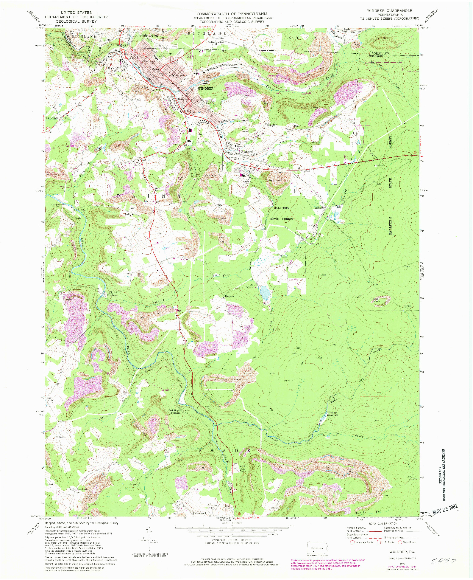 USGS 1:24000-SCALE QUADRANGLE FOR WINDBER, PA 1971