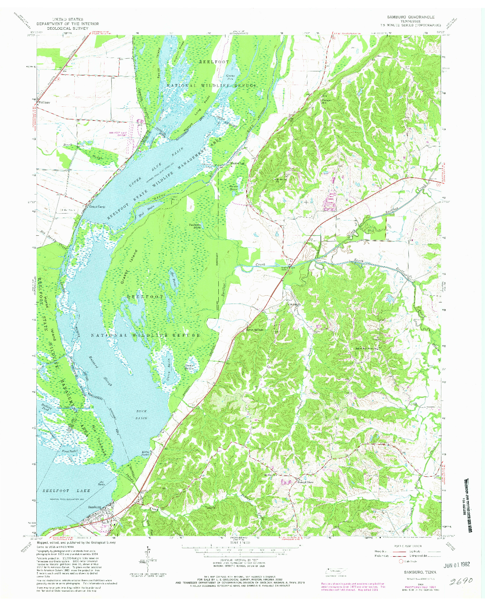 USGS 1:24000-SCALE QUADRANGLE FOR SAMBURG, TN 1964