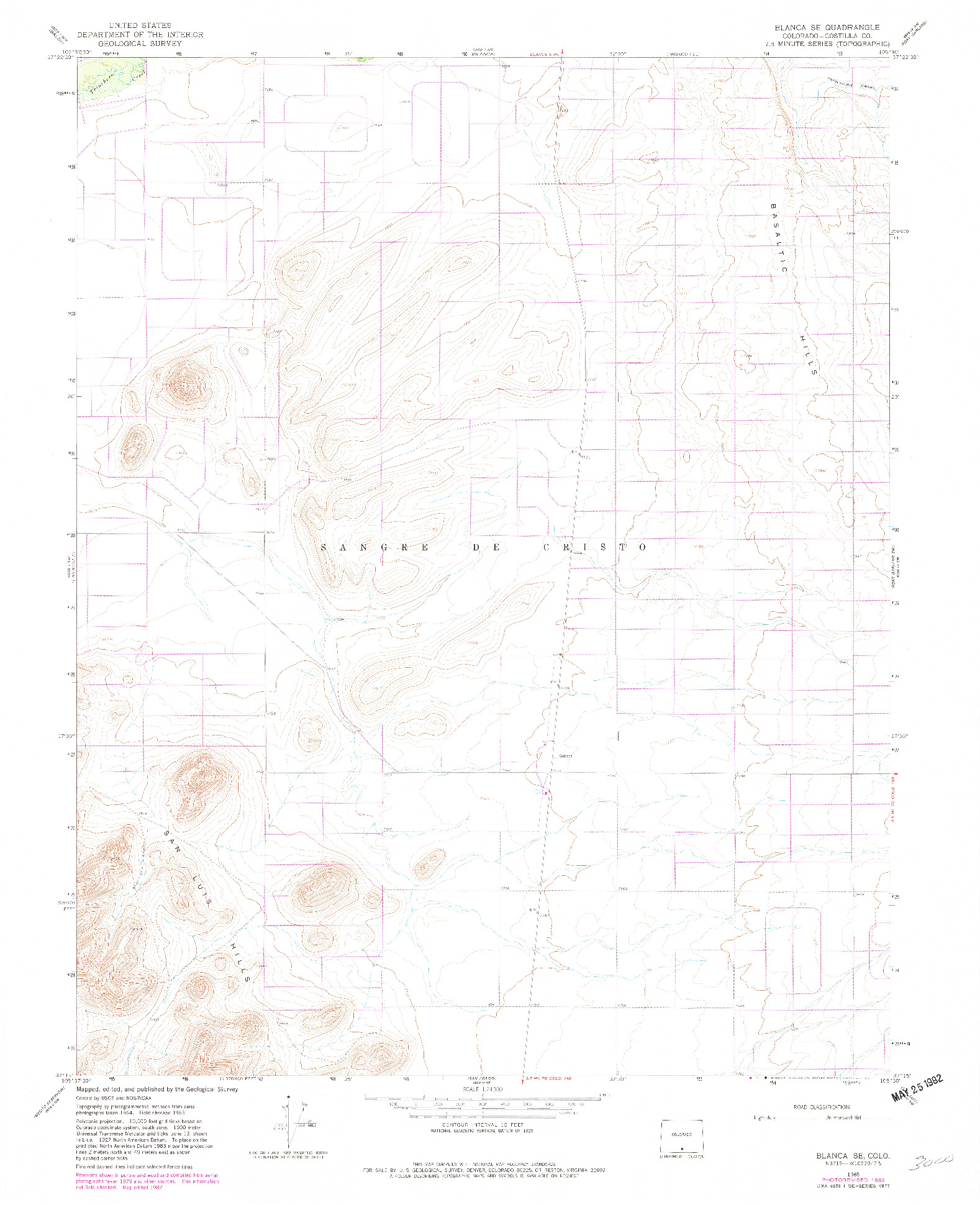 USGS 1:24000-SCALE QUADRANGLE FOR BLANCA SE, CO 1965