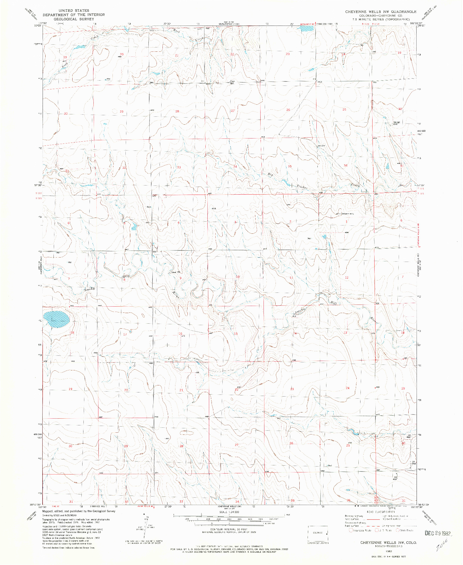 USGS 1:24000-SCALE QUADRANGLE FOR CHEYENNE WELLS NW, CO 1982