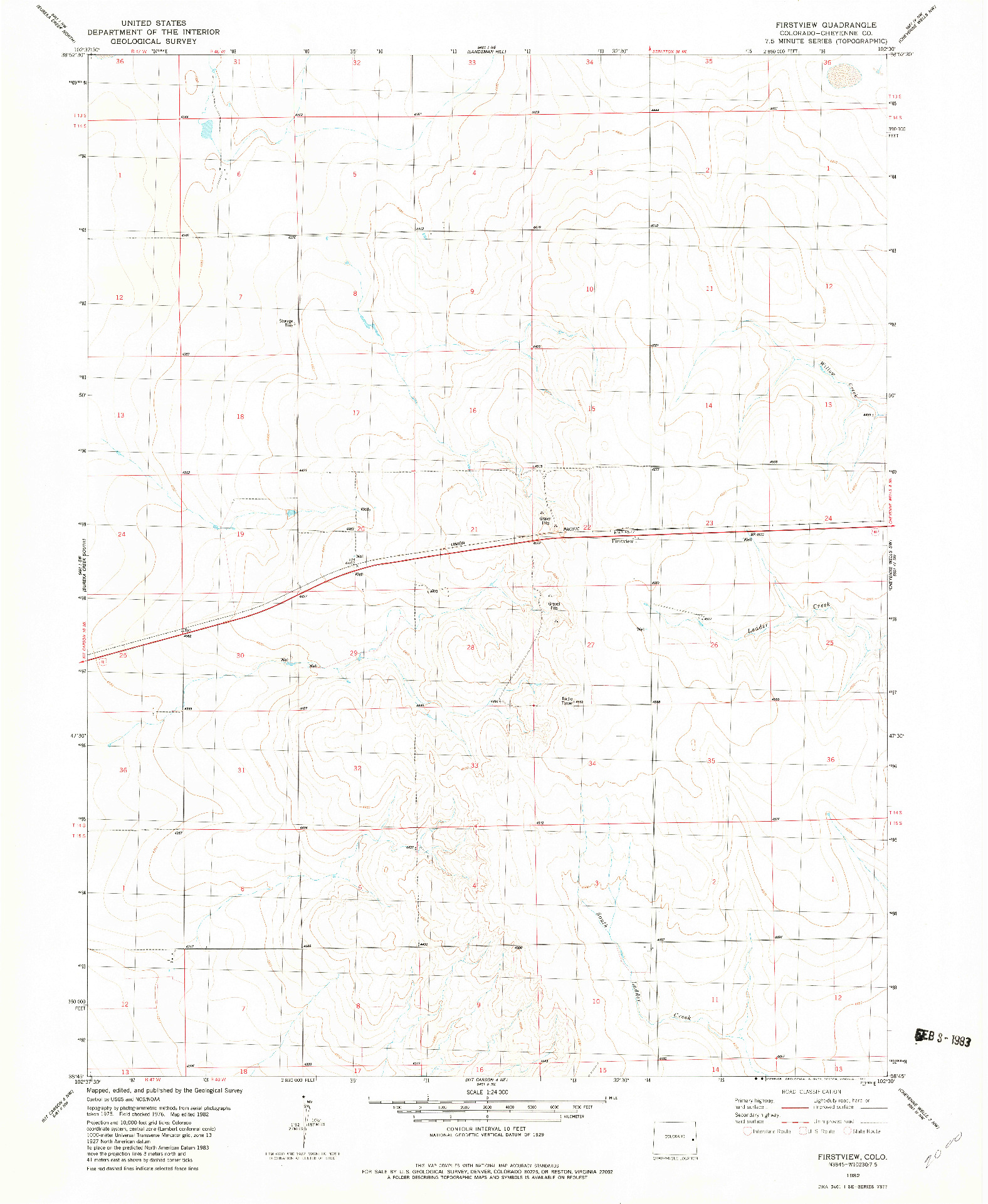 USGS 1:24000-SCALE QUADRANGLE FOR FIRSTVIEW, CO 1982