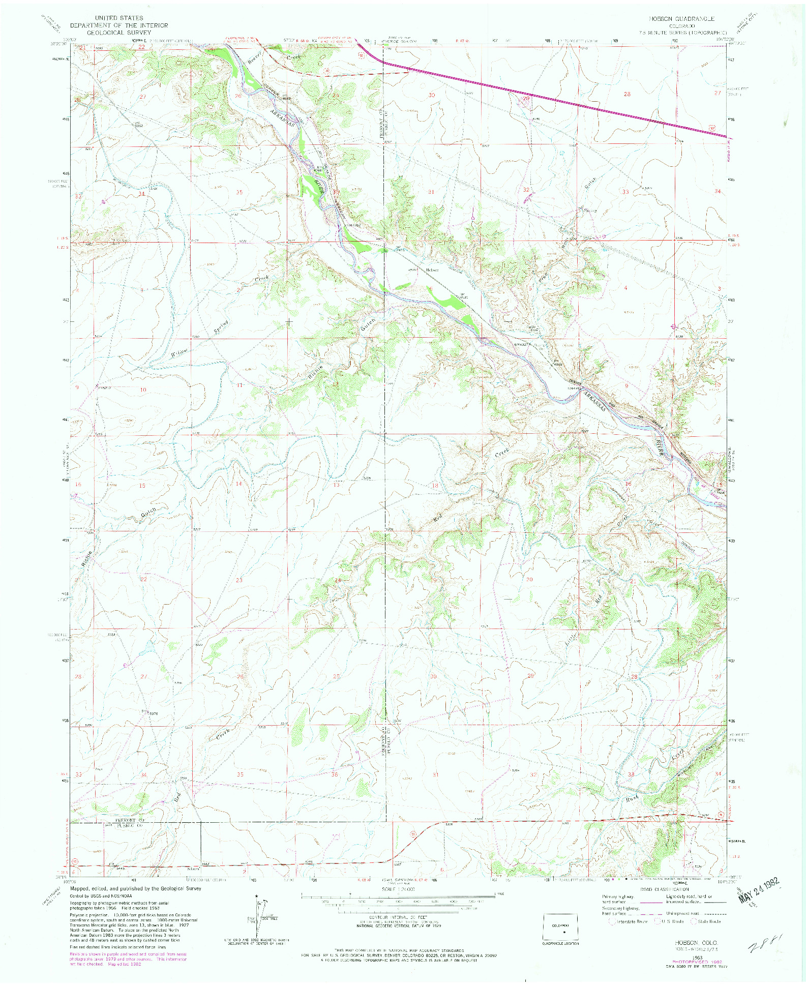 USGS 1:24000-SCALE QUADRANGLE FOR HOBSON, CO 1963