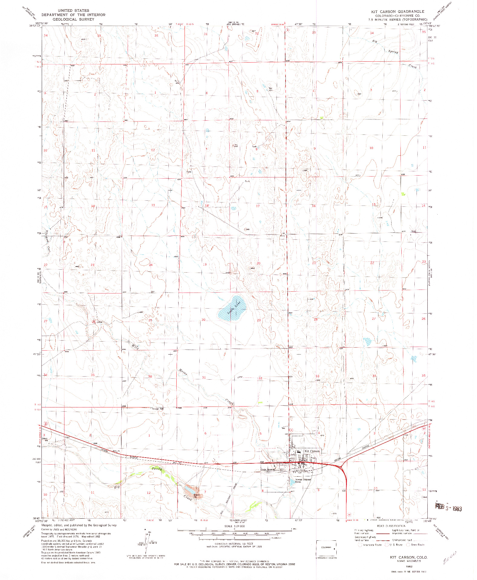 USGS 1:24000-SCALE QUADRANGLE FOR KIT CARSON, CO 1982