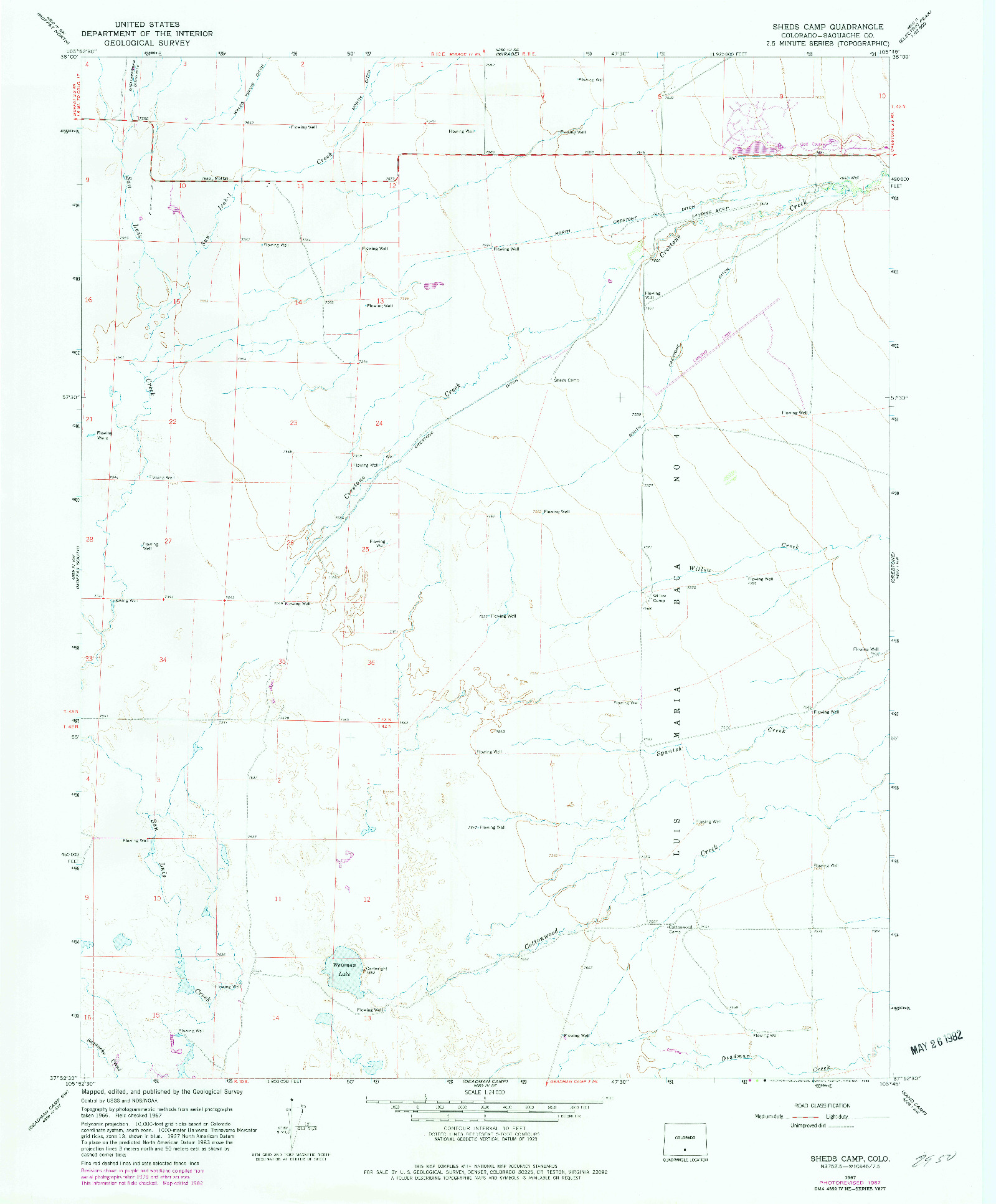 USGS 1:24000-SCALE QUADRANGLE FOR SHEDS CAMP, CO 1967