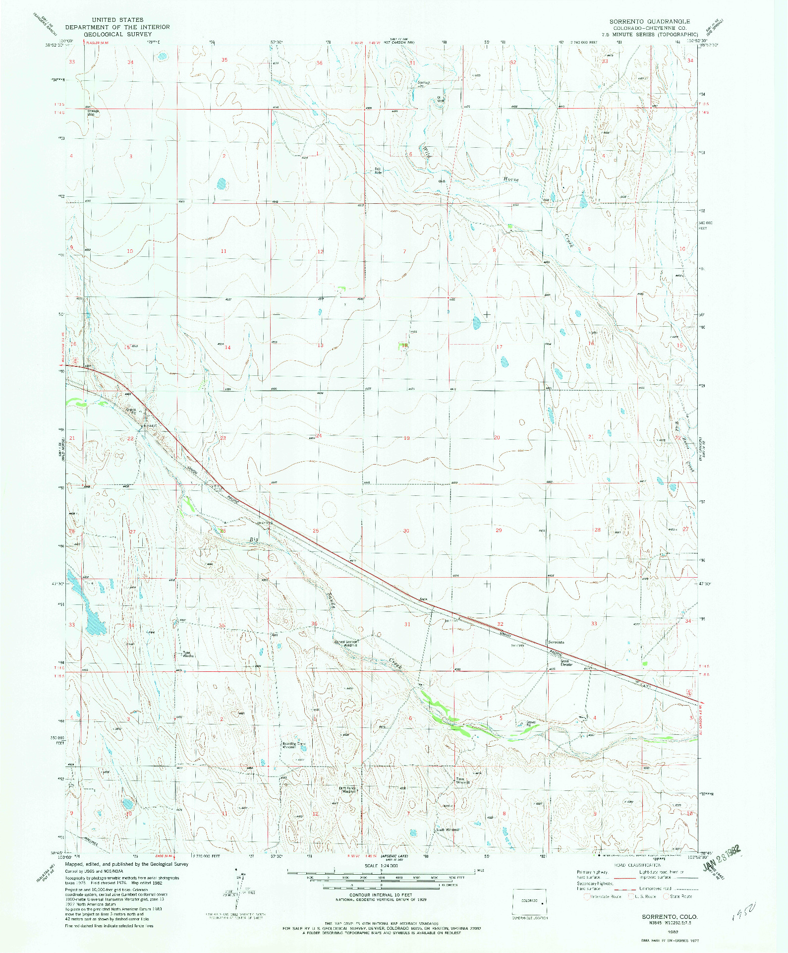 USGS 1:24000-SCALE QUADRANGLE FOR SORRENTO, CO 1982