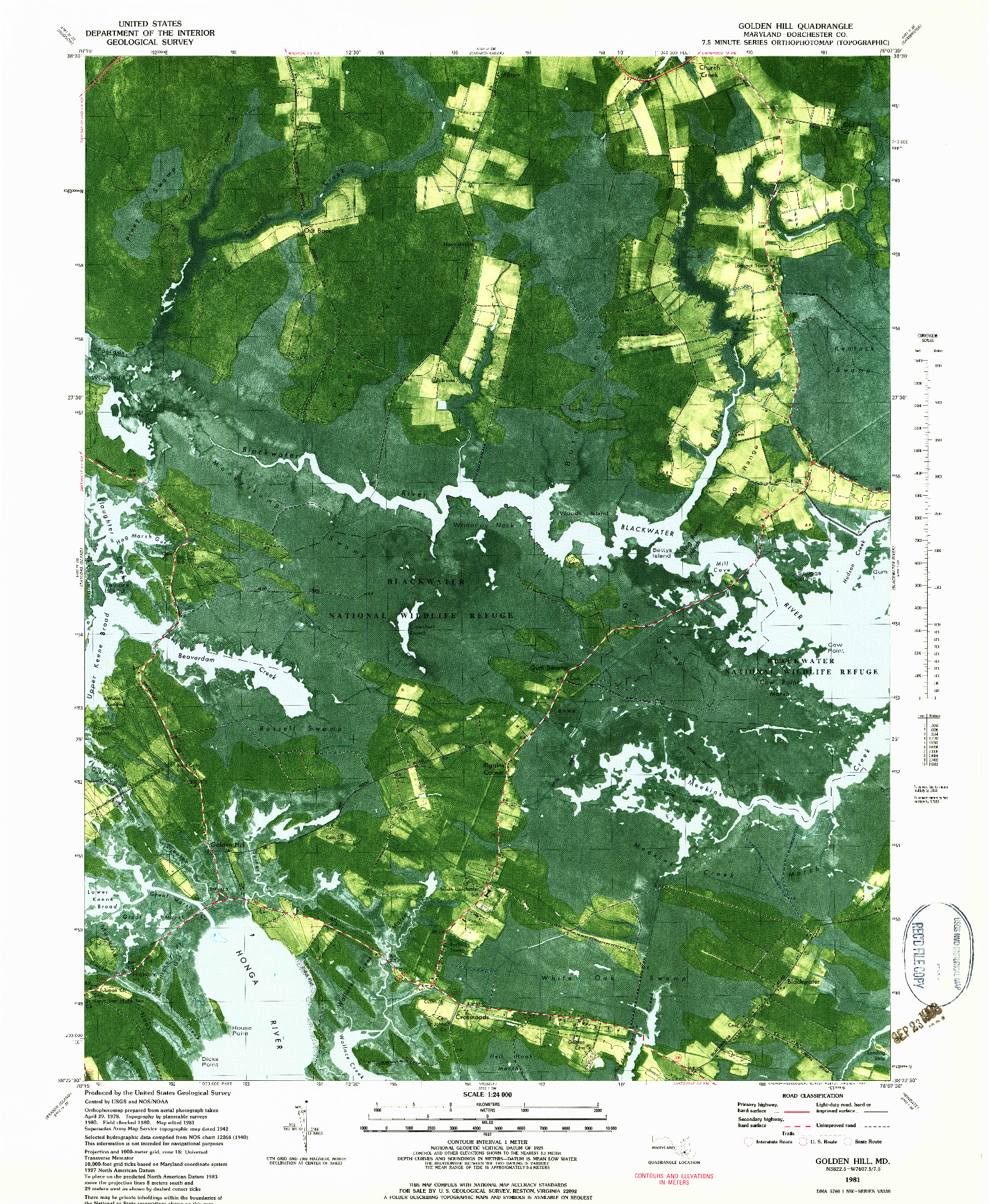 USGS 1:24000-SCALE QUADRANGLE FOR GOLDEN HILL, MD 1981