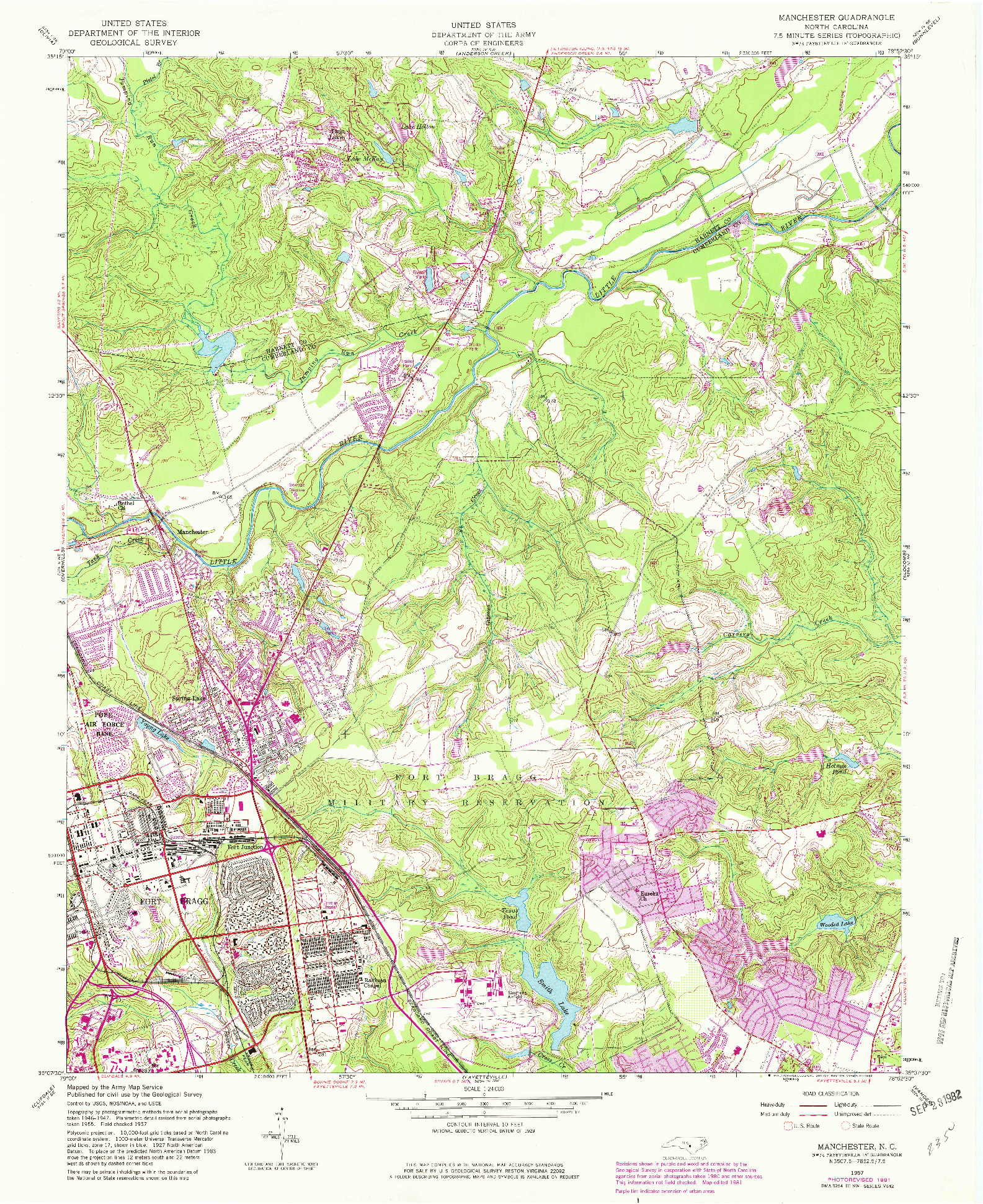 USGS 1:24000-SCALE QUADRANGLE FOR MANCHESTER, NC 1957