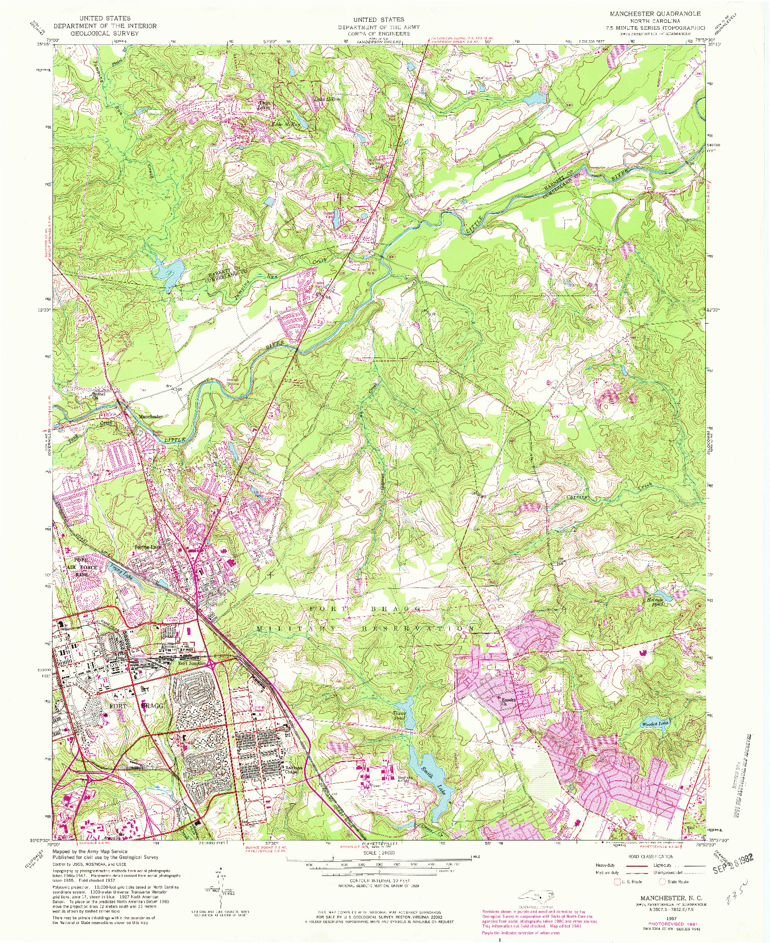 USGS 1:24000-SCALE QUADRANGLE FOR MANCHESTER, NC 1957