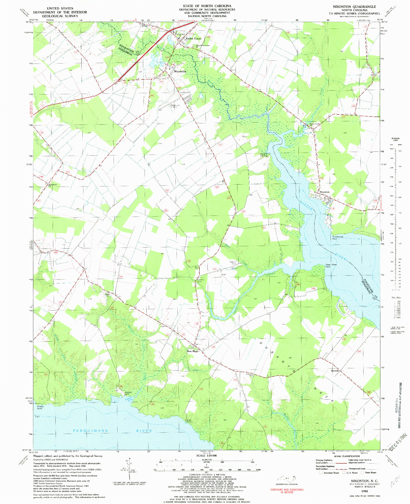 USGS 1:24000-SCALE QUADRANGLE FOR NIXONTON, NC 1982