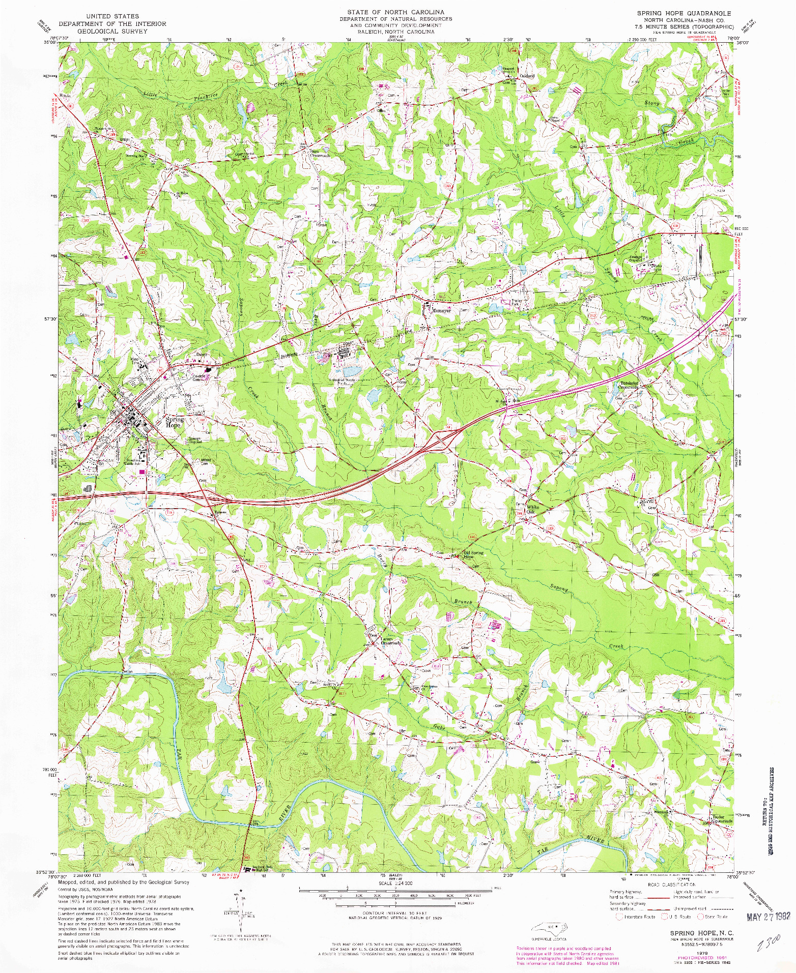 USGS 1:24000-SCALE QUADRANGLE FOR SPRING HOPE, NC 1978