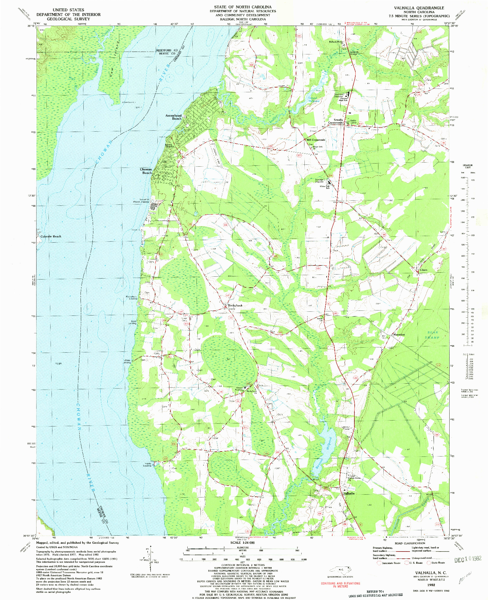 USGS 1:24000-SCALE QUADRANGLE FOR VALHALLA, NC 1982