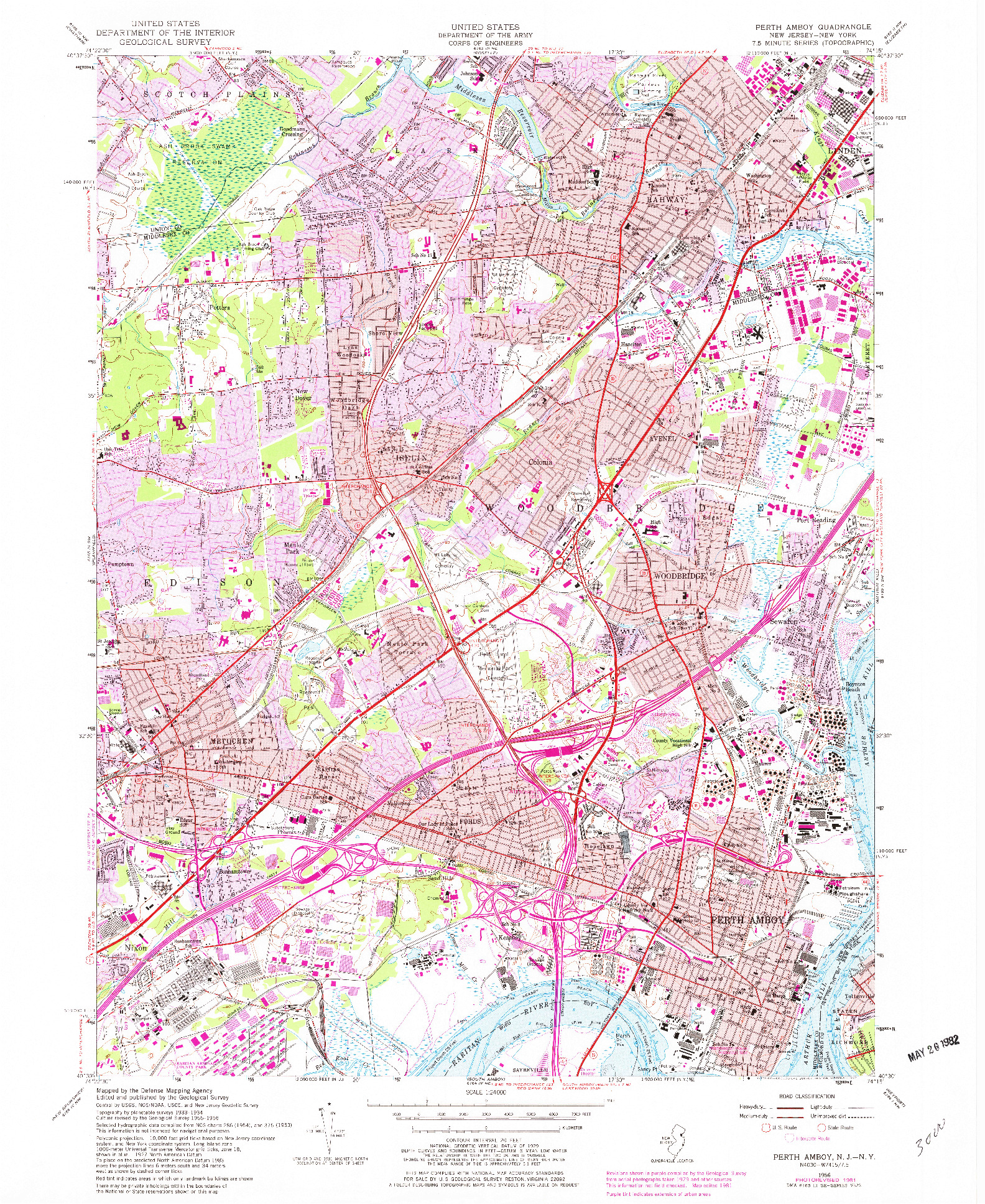 USGS 1:24000-SCALE QUADRANGLE FOR PERTH AMBOY, NJ 1956