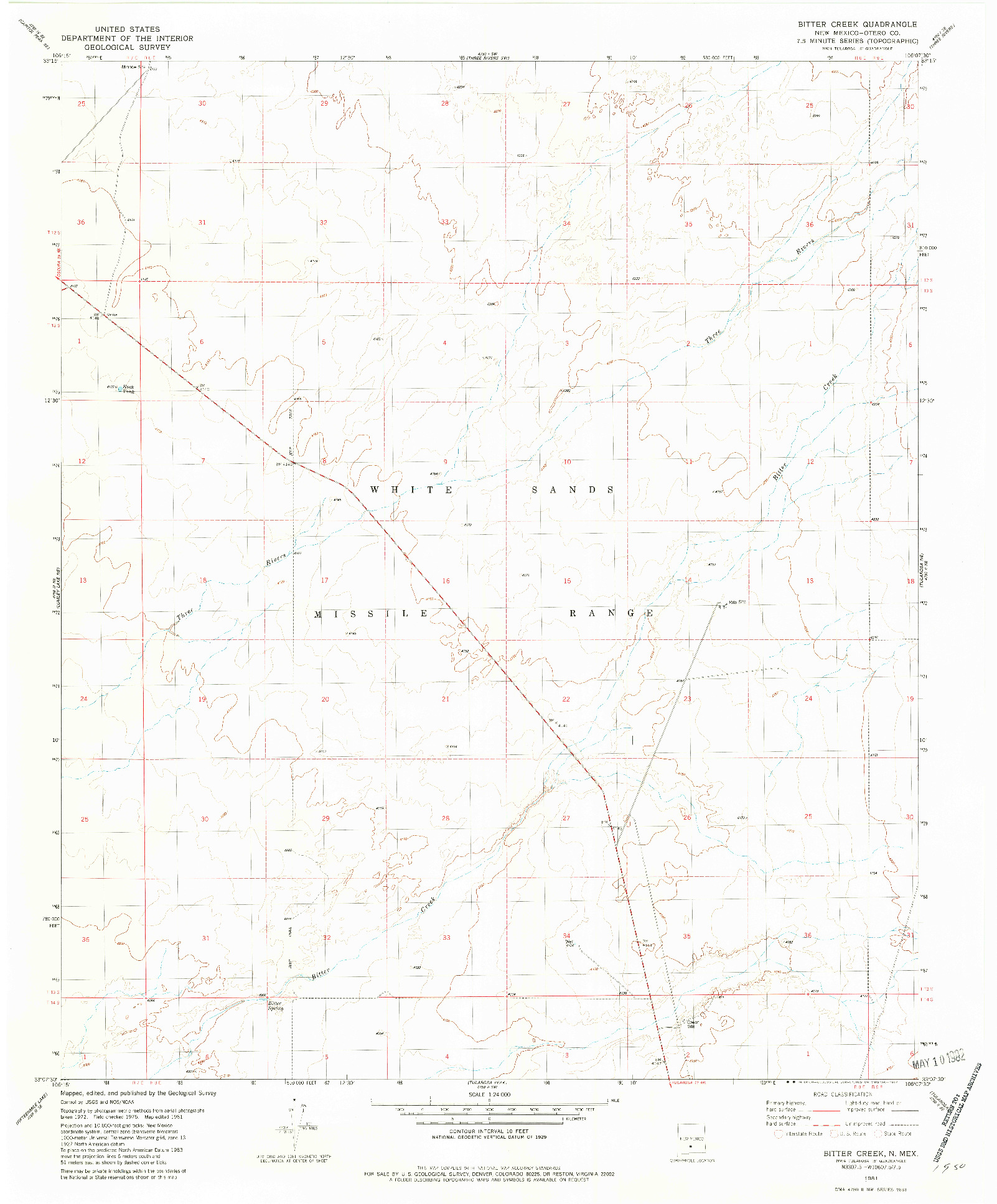 USGS 1:24000-SCALE QUADRANGLE FOR BITTER CREEK, NM 1981