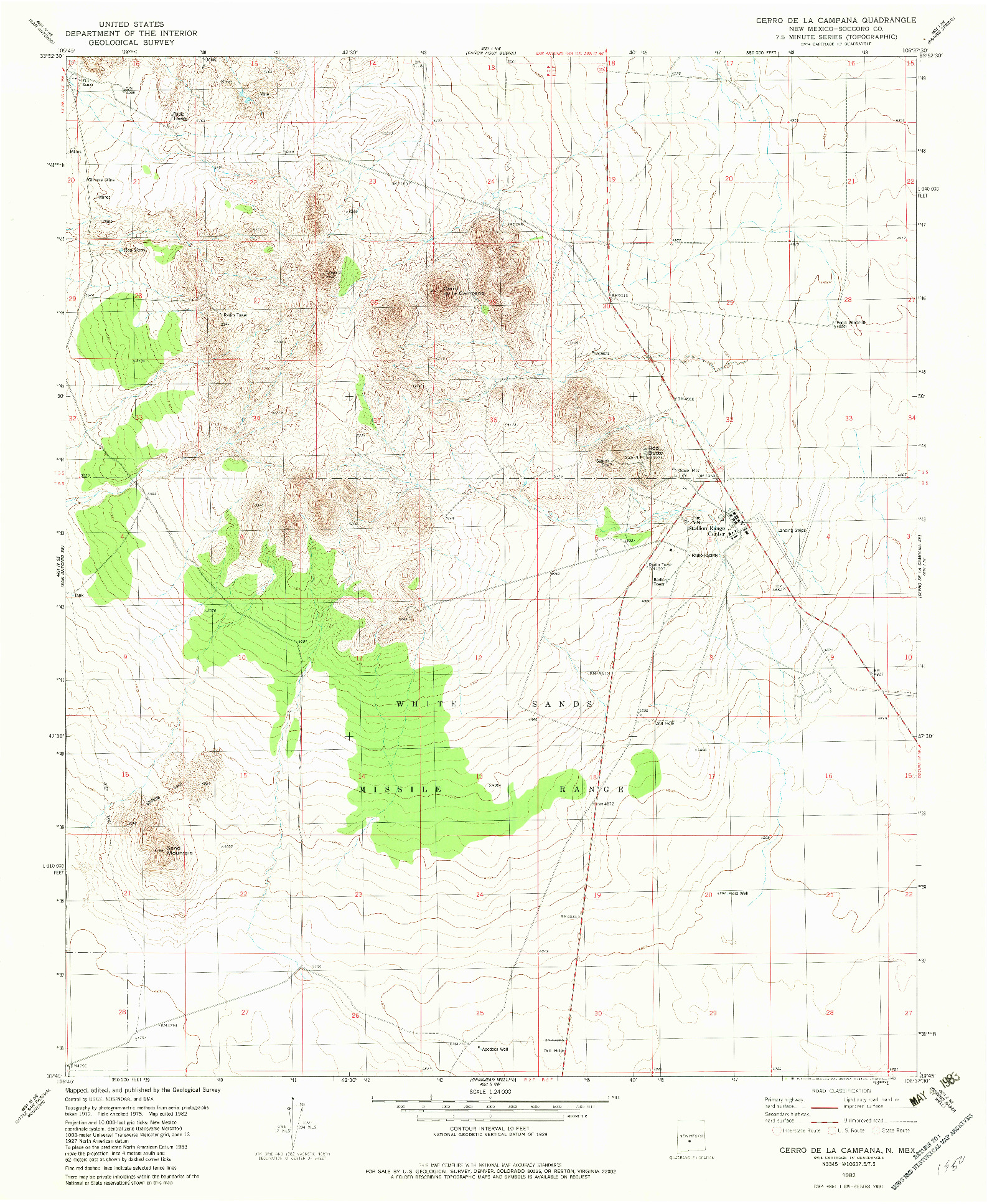 USGS 1:24000-SCALE QUADRANGLE FOR CERRO DE LA CAMPANA, NM 1982