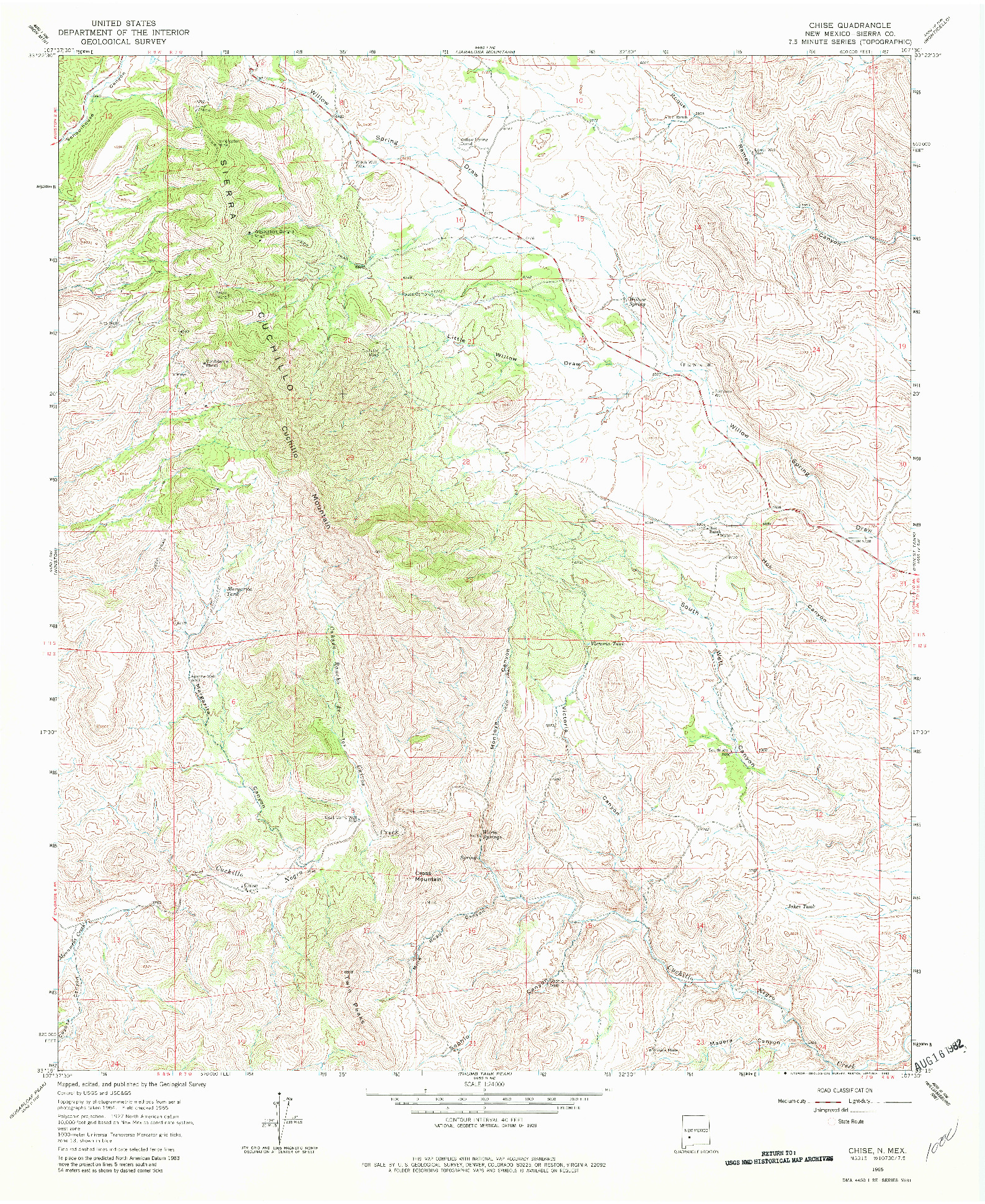 USGS 1:24000-SCALE QUADRANGLE FOR CHISE, NM 1965