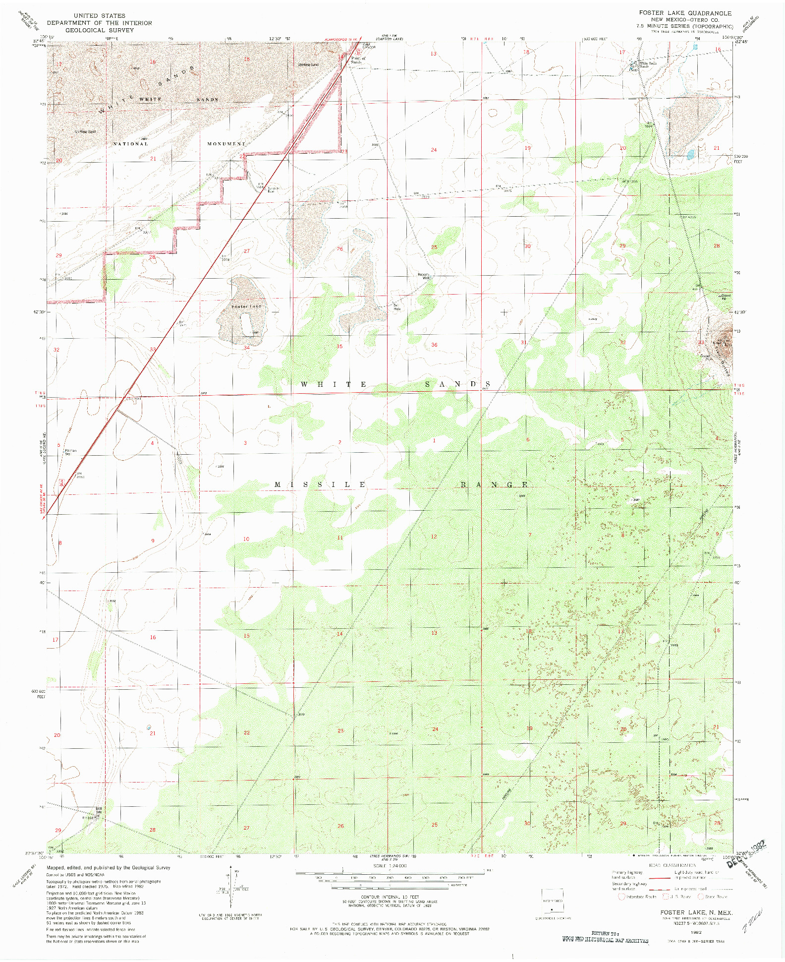 USGS 1:24000-SCALE QUADRANGLE FOR FOSTER LAKE, NM 1982