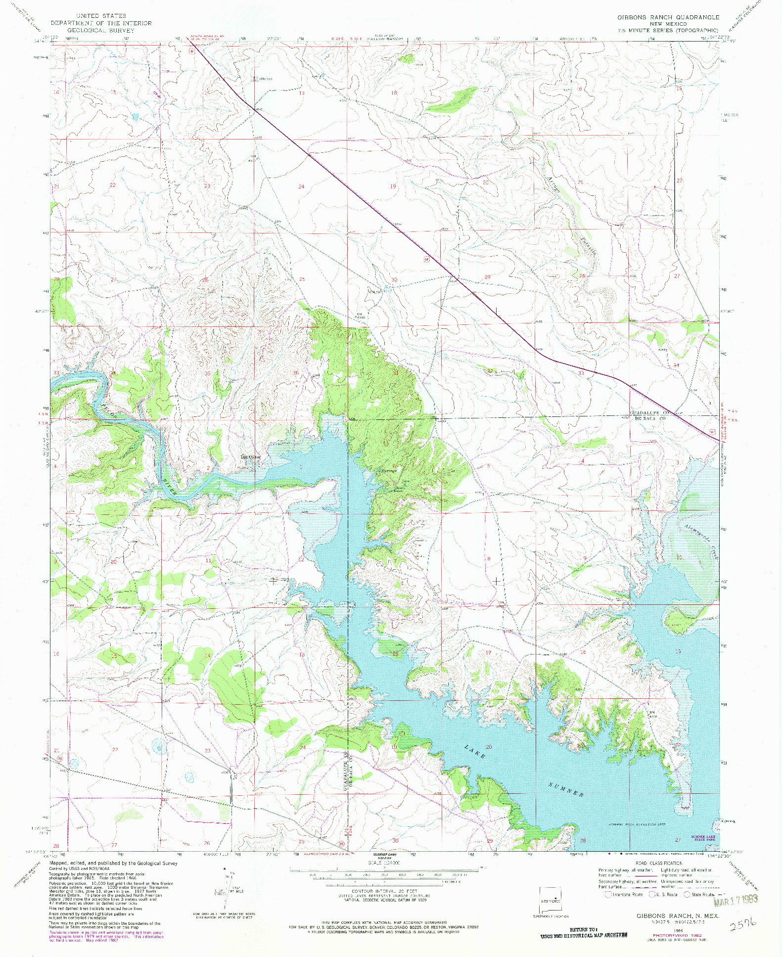 USGS 1:24000-SCALE QUADRANGLE FOR GIBBONS RANCH, NM 1966