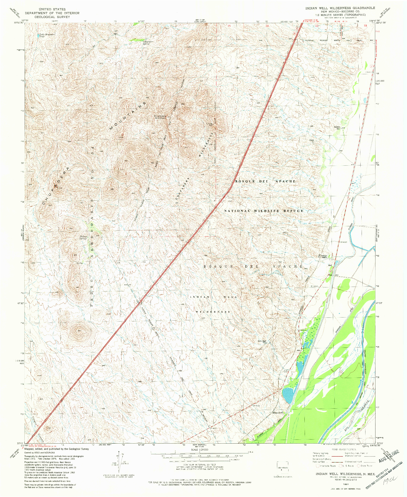 USGS 1:24000-SCALE QUADRANGLE FOR INDIAN WELL WILDERNESS, NM 1981