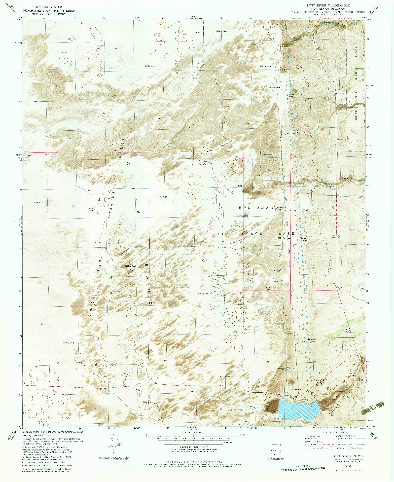 USGS 1:24000-SCALE QUADRANGLE FOR LOST RIVER, NM 1982