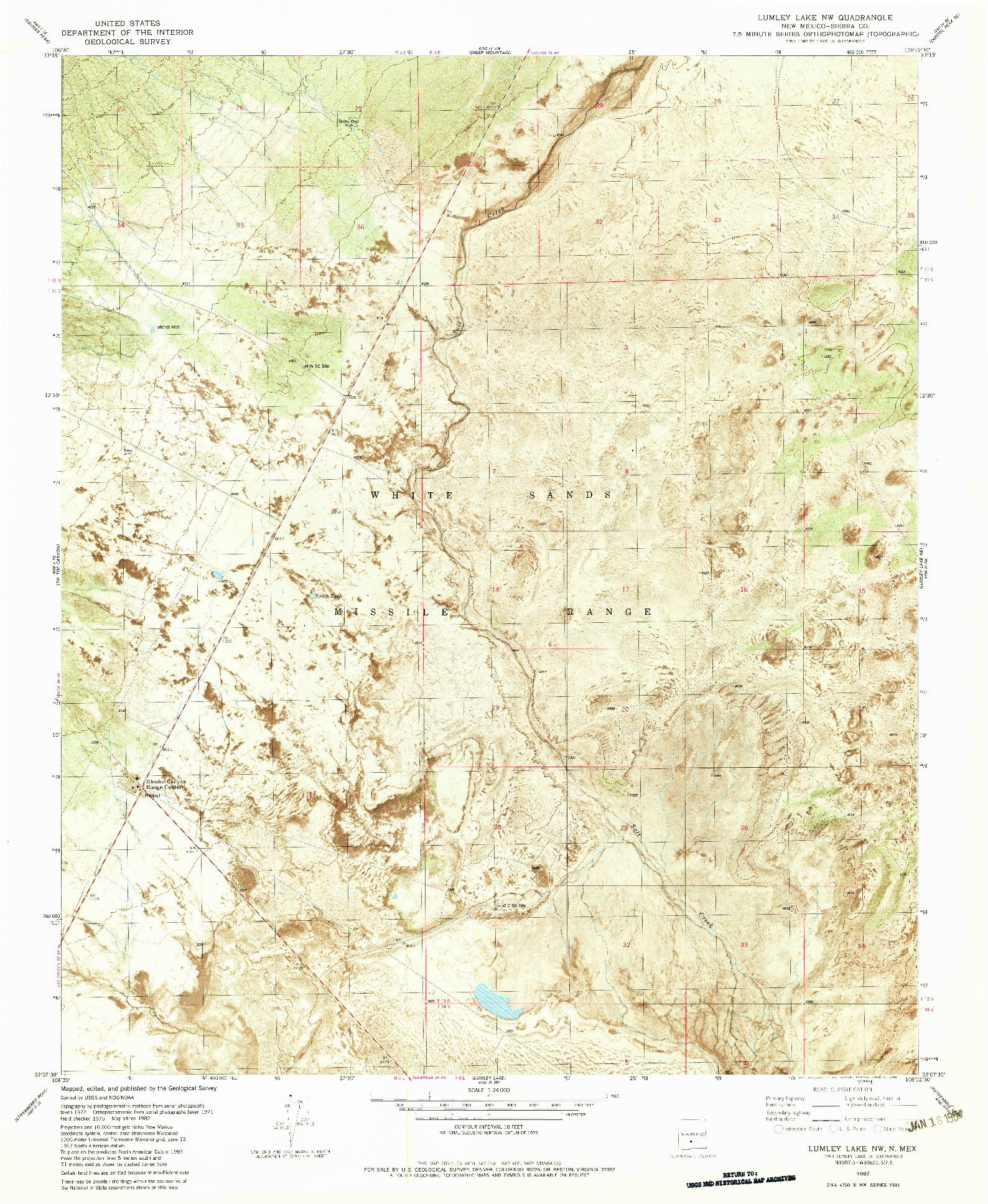 USGS 1:24000-SCALE QUADRANGLE FOR LUMLEY LAKE NW, NM 1982