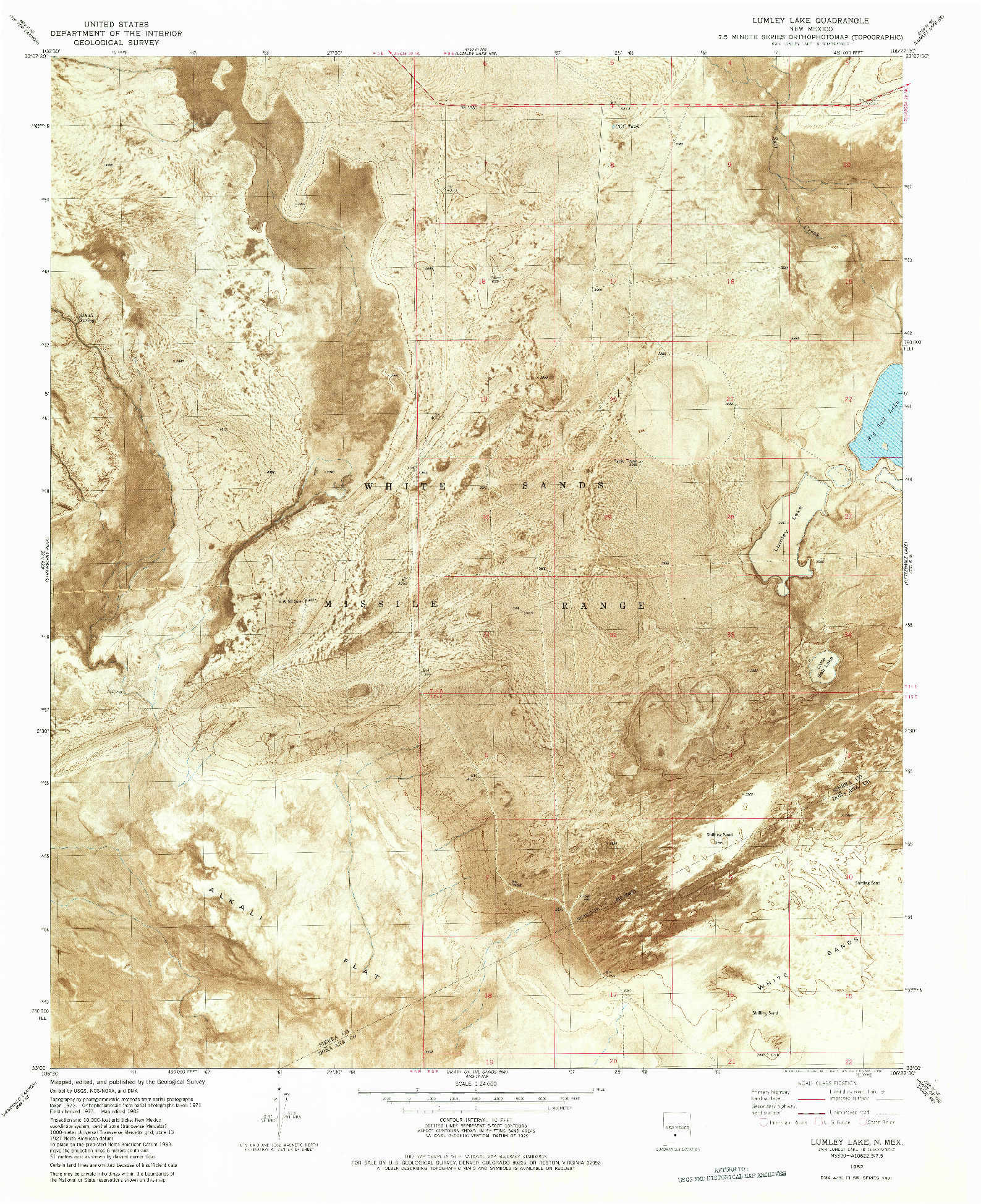 USGS 1:24000-SCALE QUADRANGLE FOR LUMLEY LAKE, NM 1982