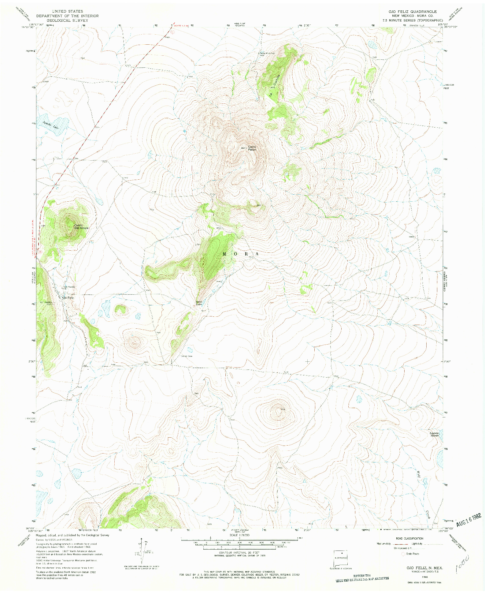 USGS 1:24000-SCALE QUADRANGLE FOR OJO FELIZ, NM 1966