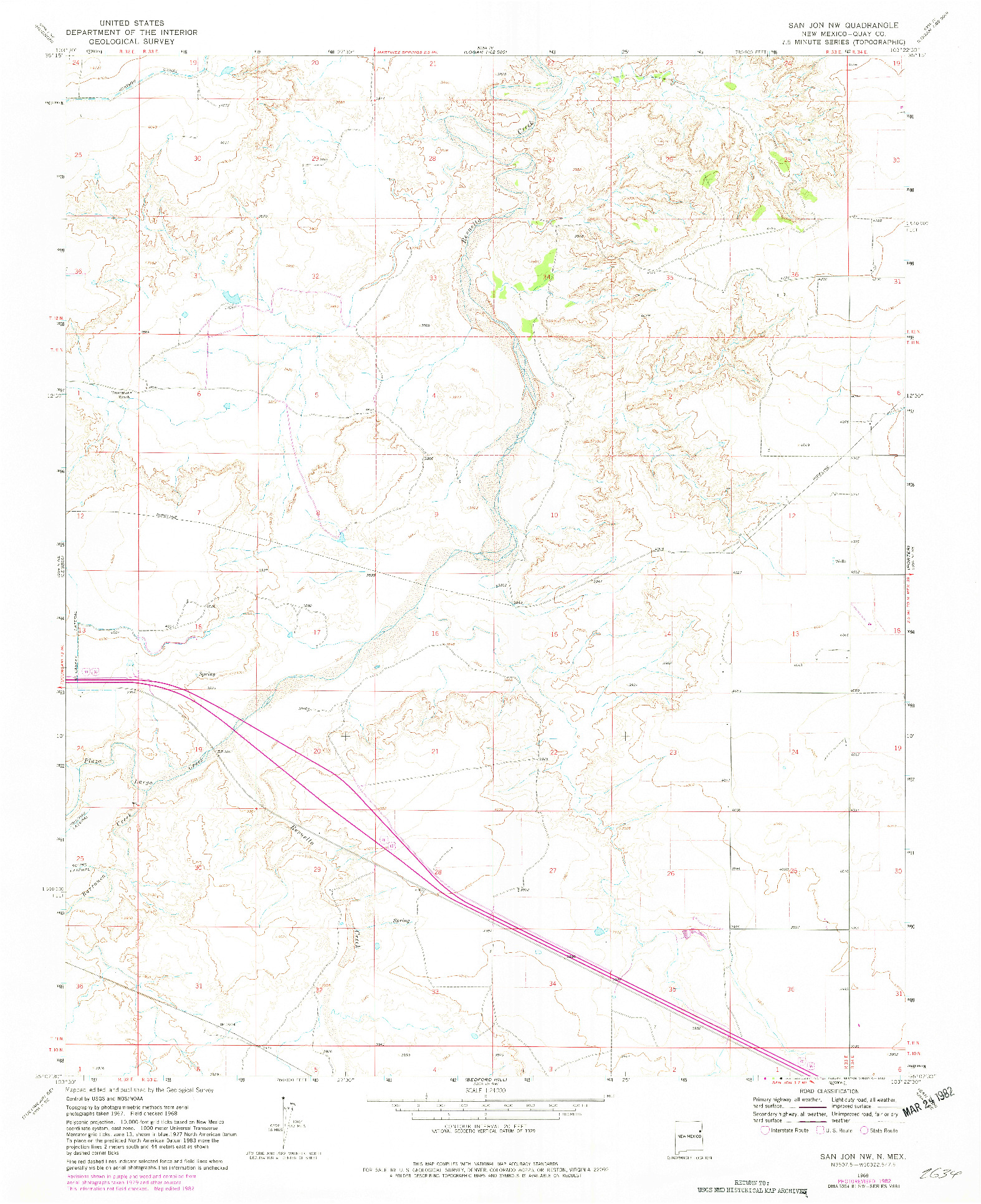 USGS 1:24000-SCALE QUADRANGLE FOR SAN JON, NM 1968