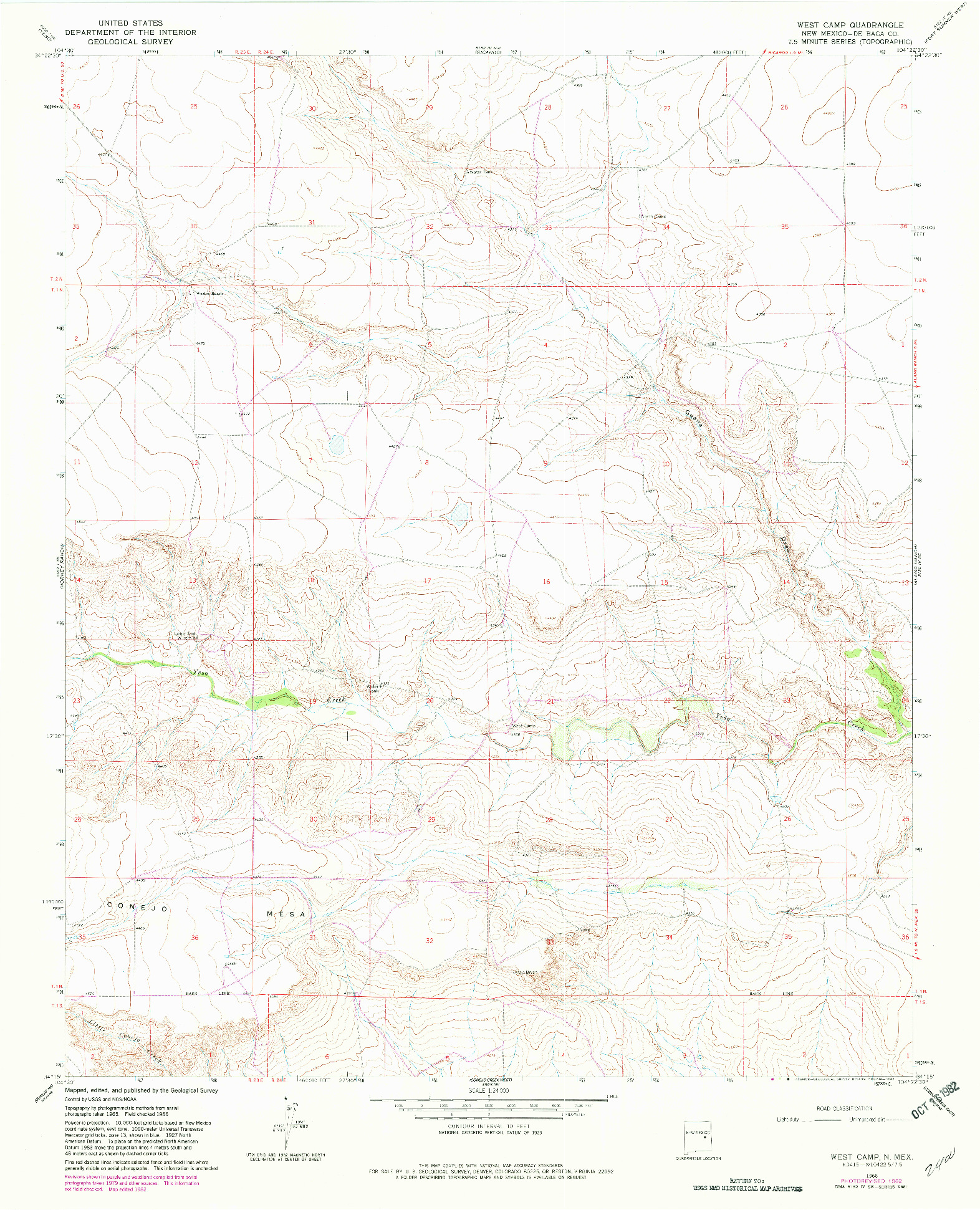 USGS 1:24000-SCALE QUADRANGLE FOR WEST CAMP, NM 1966