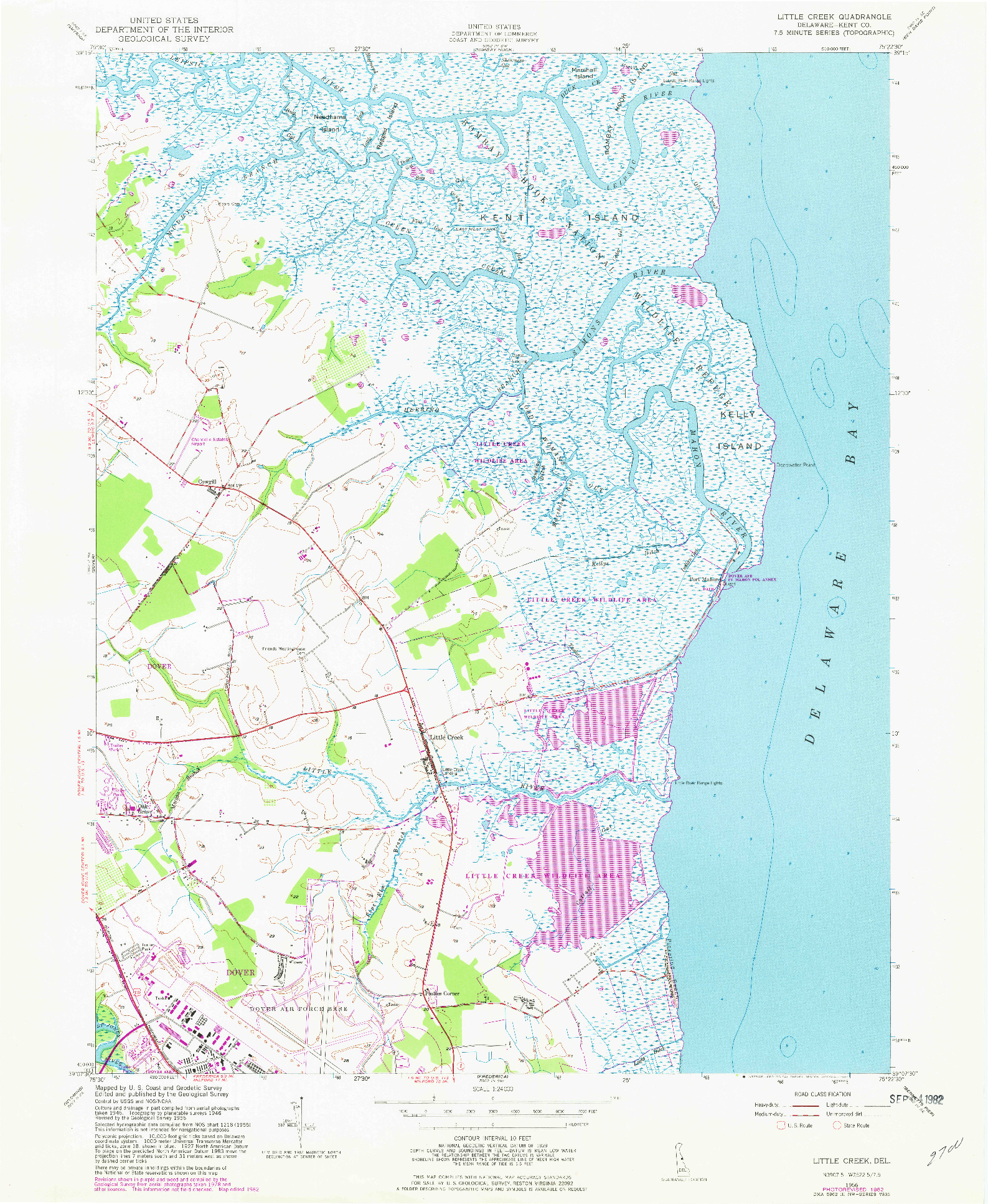 USGS 1:24000-SCALE QUADRANGLE FOR LITTLE CREEK, DE 1956