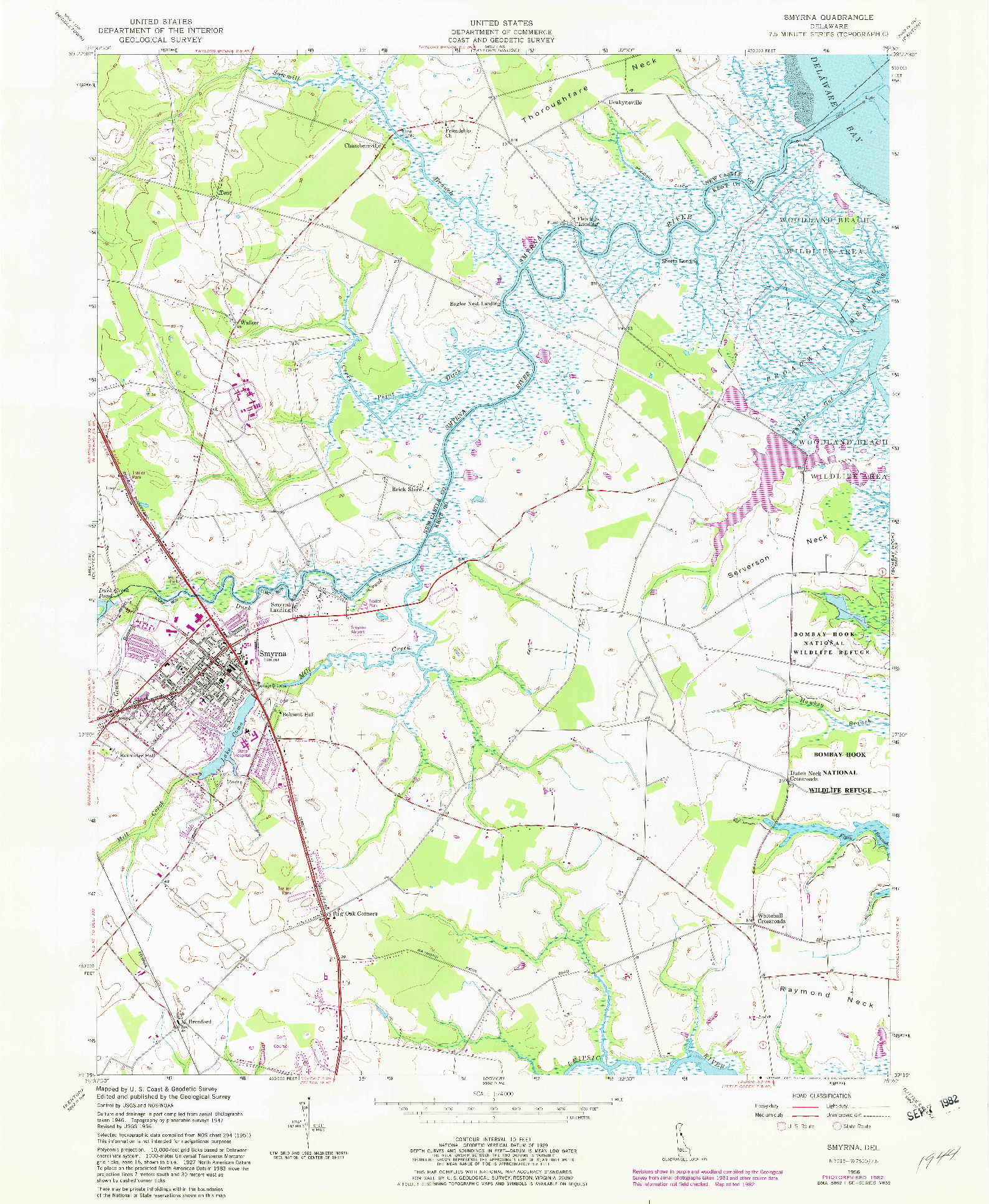 USGS 1:24000-SCALE QUADRANGLE FOR SMYRNA, DE 1956