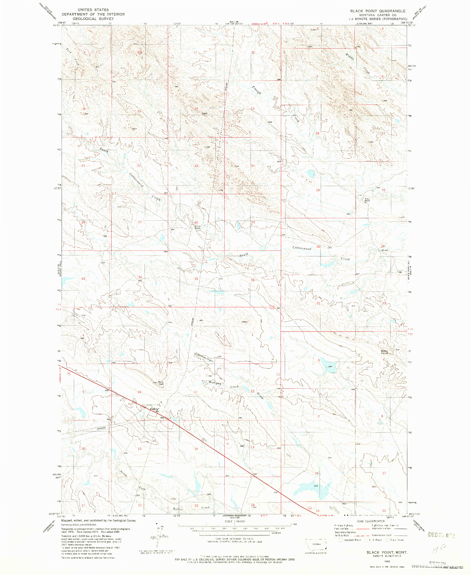 USGS 1:24000-SCALE QUADRANGLE FOR BLACK POINT, MT 1982
