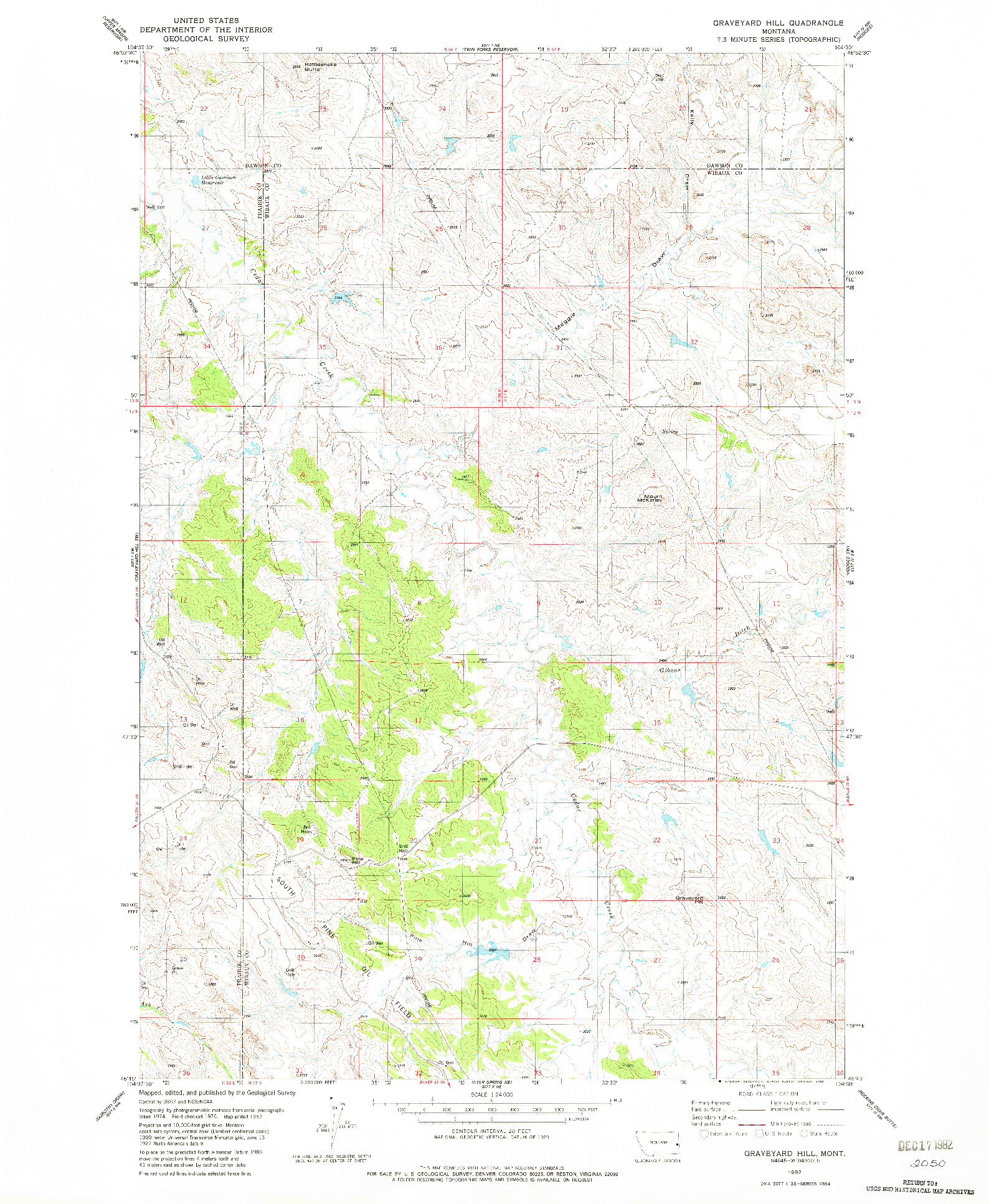 USGS 1:24000-SCALE QUADRANGLE FOR GRAVEYARD HILL, MT 1982