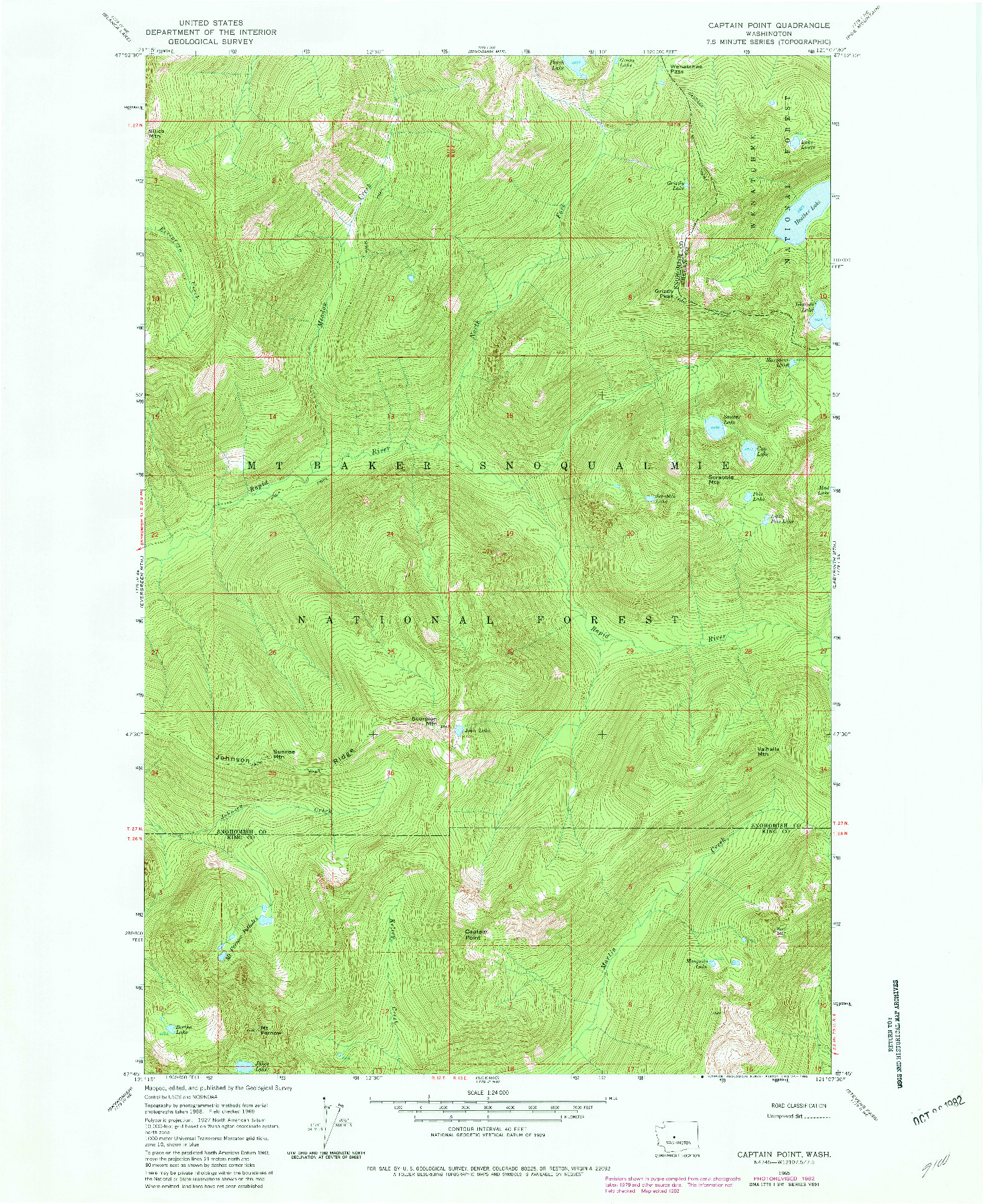 USGS 1:24000-SCALE QUADRANGLE FOR CAPTAIN POINT, WA 1965
