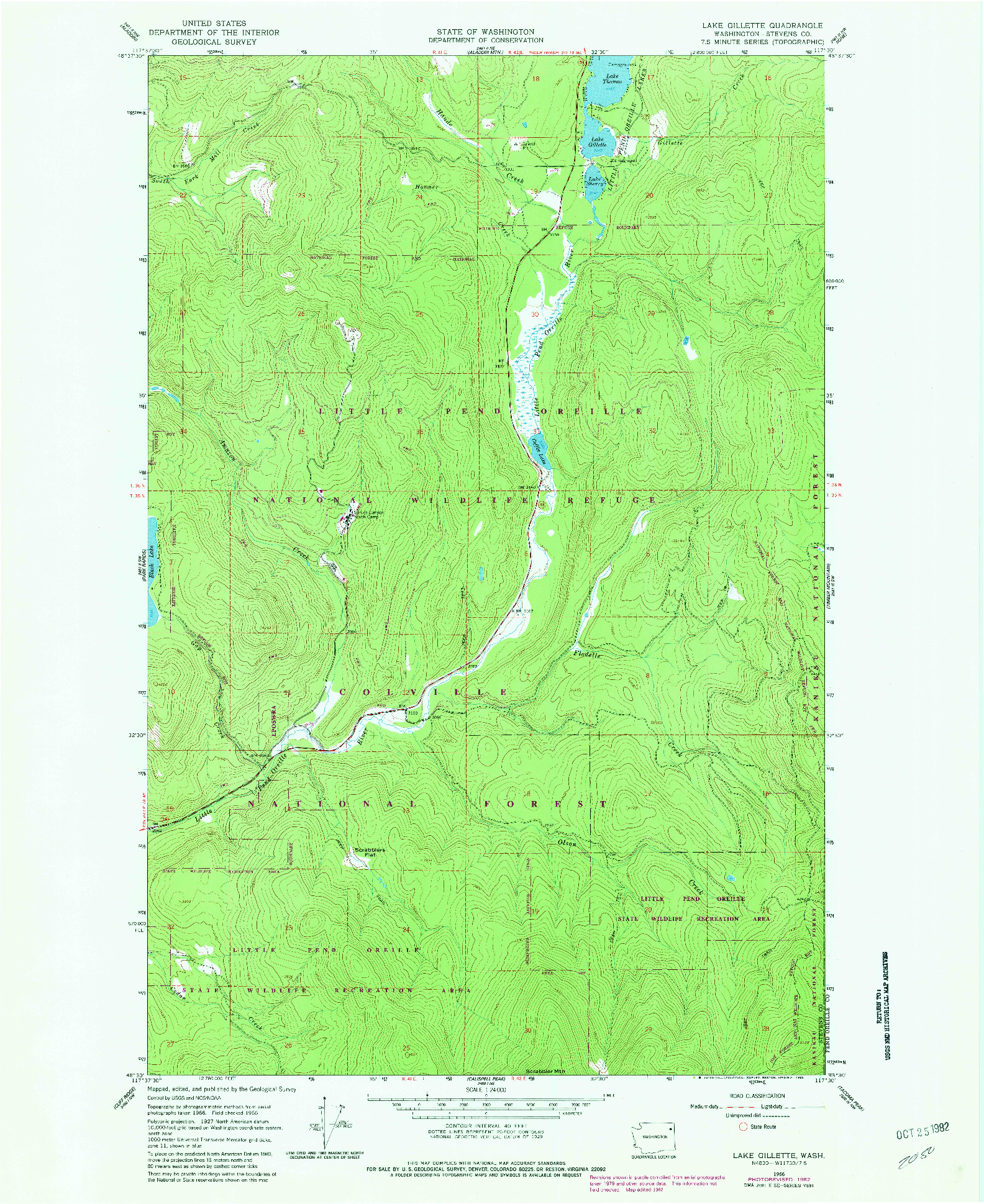 USGS 1:24000-SCALE QUADRANGLE FOR LAKE GILLETTE, WA 1966