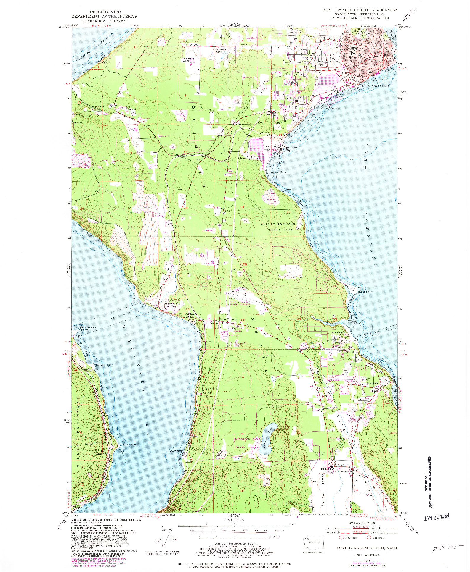 USGS 1:24000-SCALE QUADRANGLE FOR PORT TOWNSEND SOUTH, WA 1953