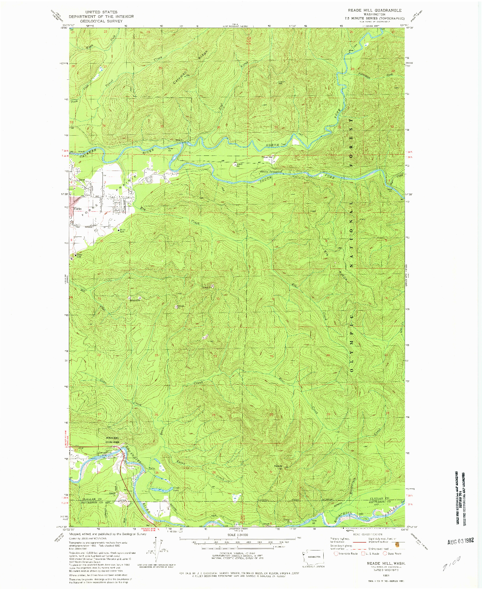 USGS 1:24000-SCALE QUADRANGLE FOR READE HILL, WA 1981