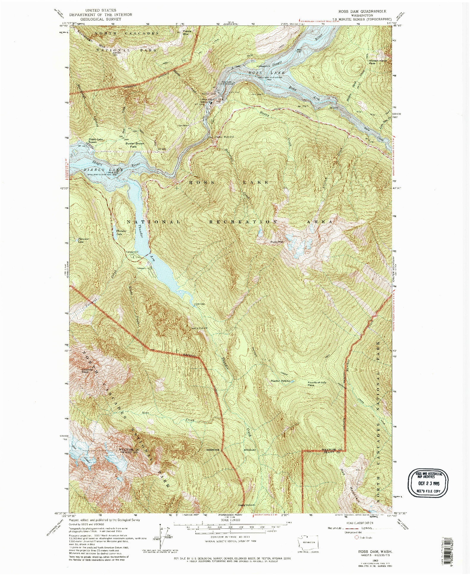 USGS 1:24000-SCALE QUADRANGLE FOR ROSS DAM, WA 1963