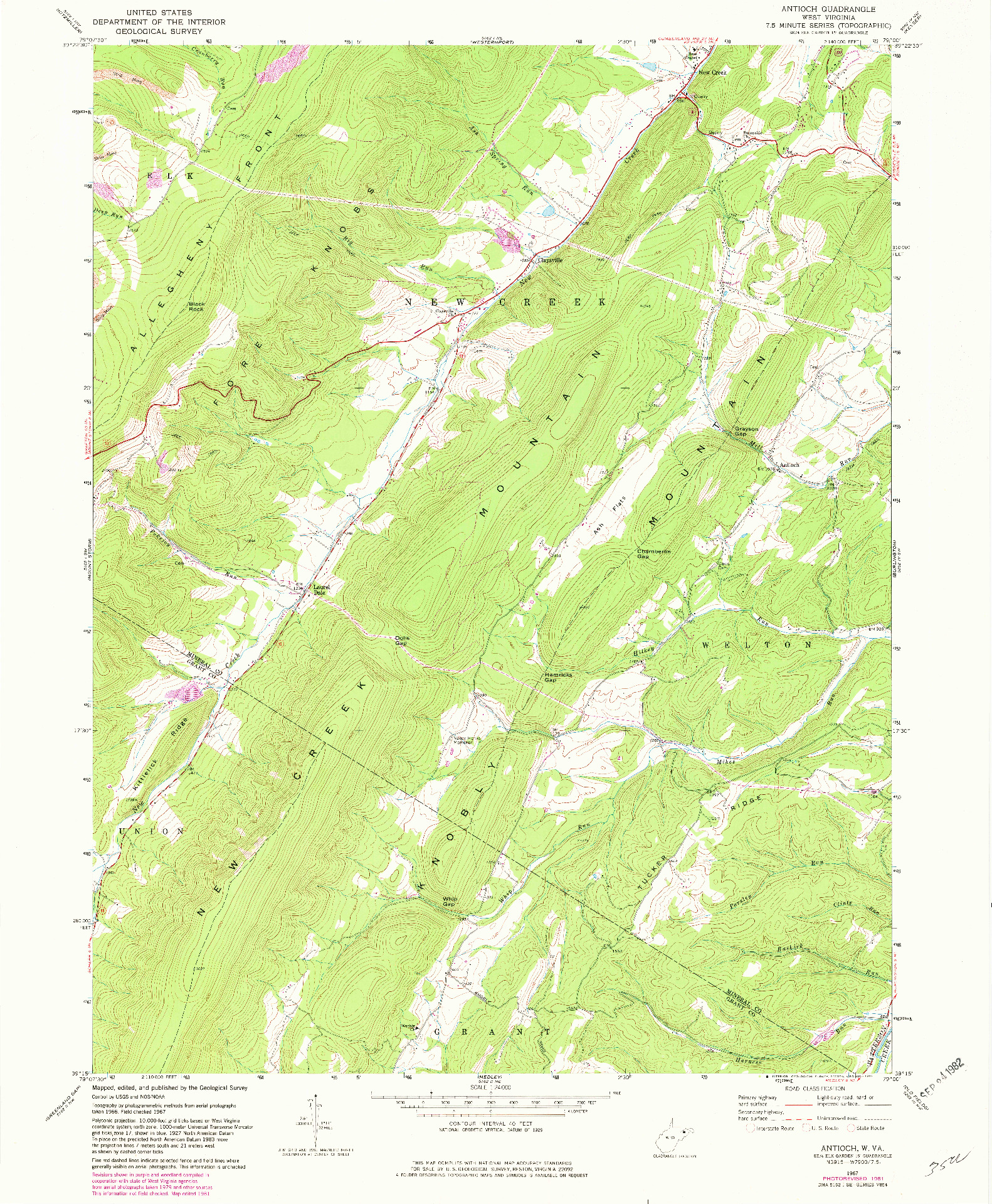 USGS 1:24000-SCALE QUADRANGLE FOR ANTIOCH, WV 1967