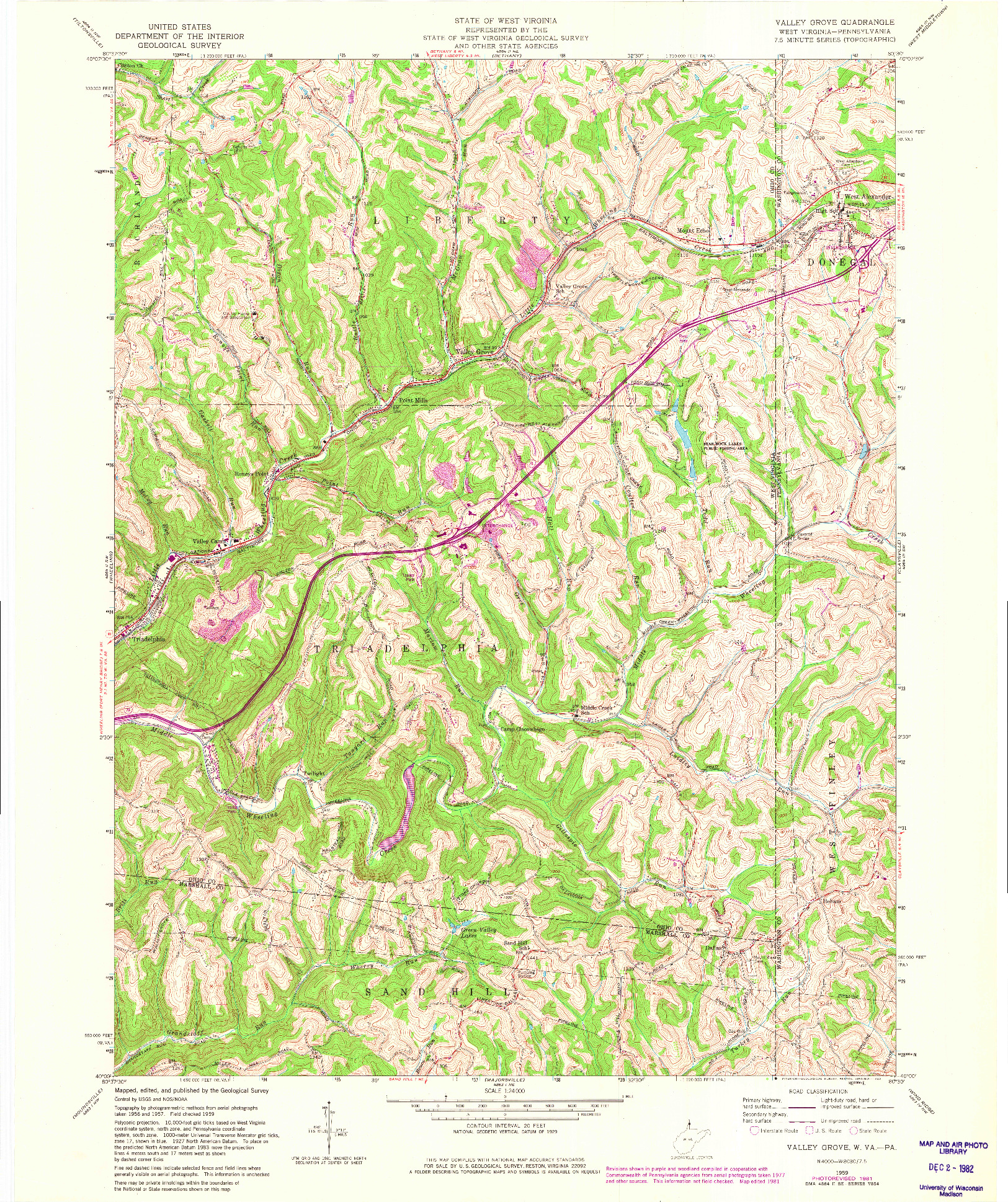 USGS 1:24000-SCALE QUADRANGLE FOR VALLEY GROVE, WV 1959